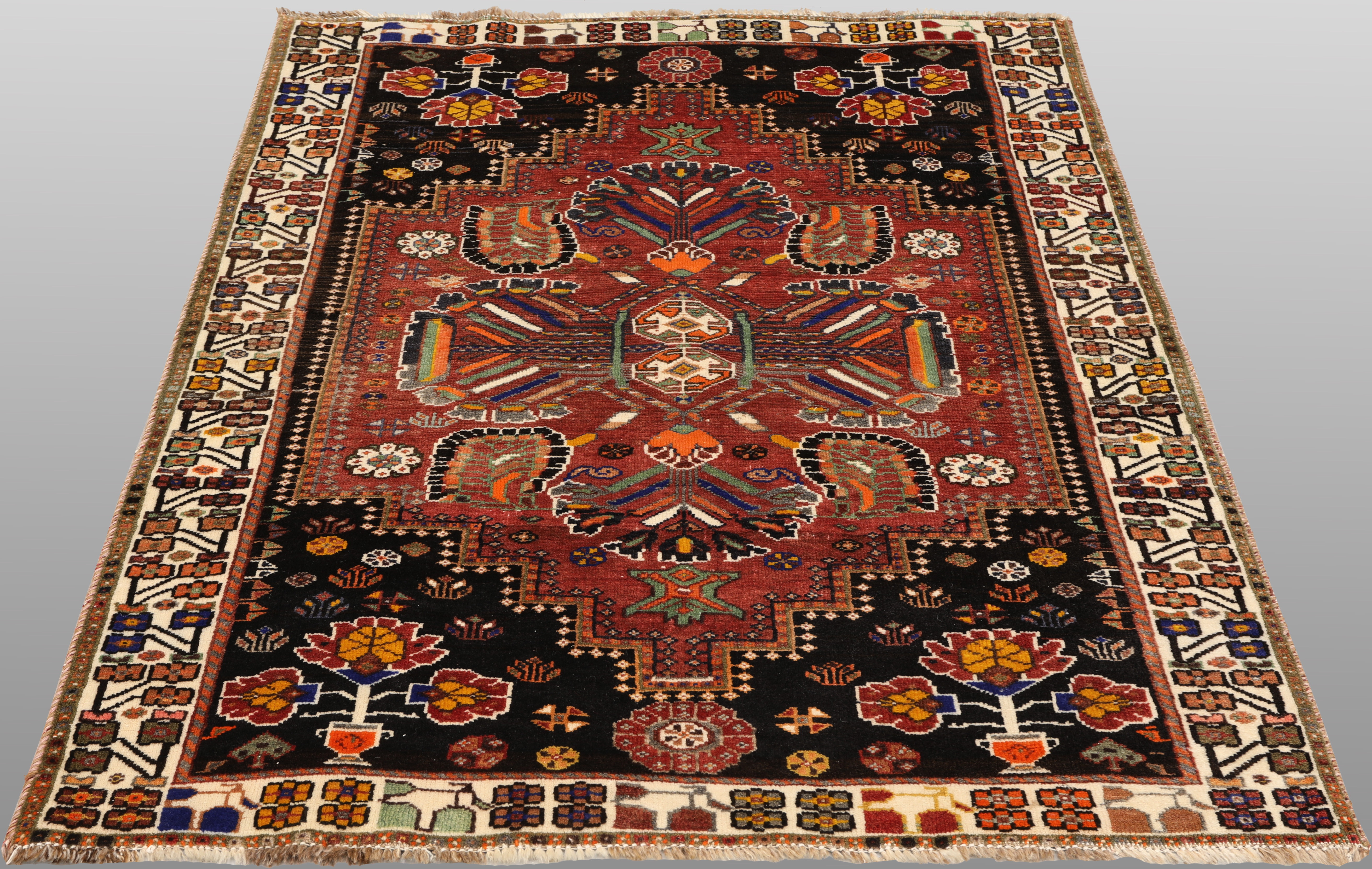 ORIENTMATTA. Semiantik Gashgai ullvarp, växtfärger, 162 x 113 cm.