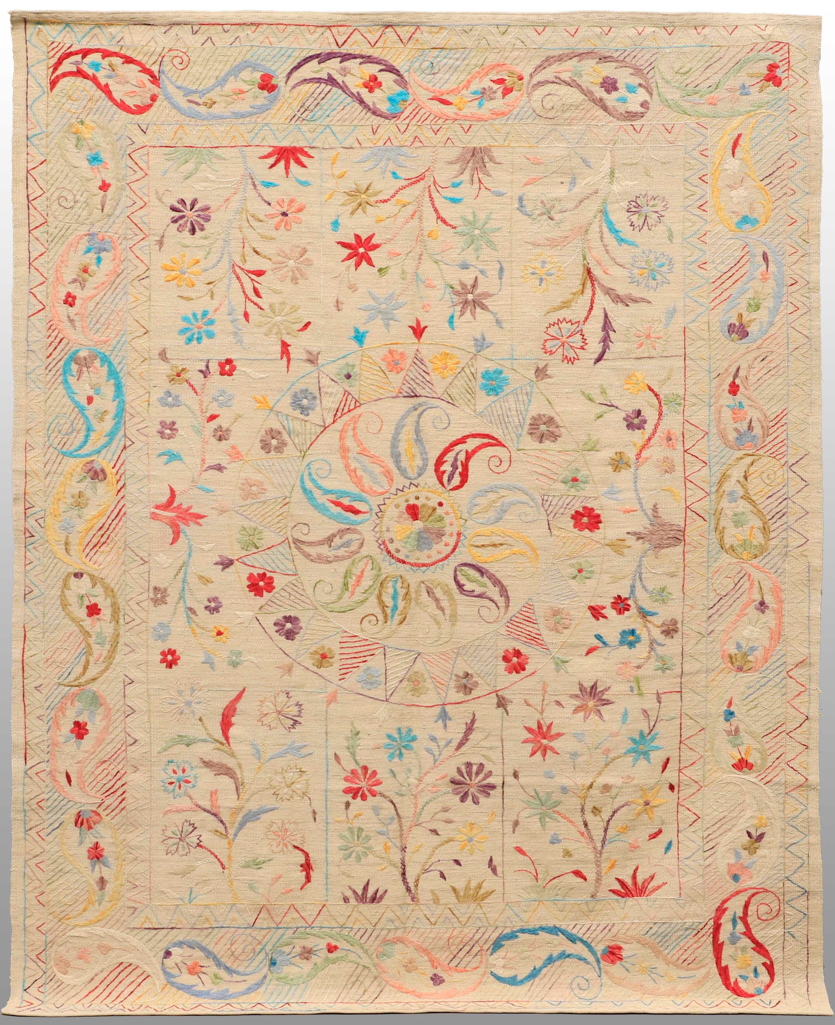 ORIENTMATTA. Kelim med handbroderad dekor, 235 x 179 cm.