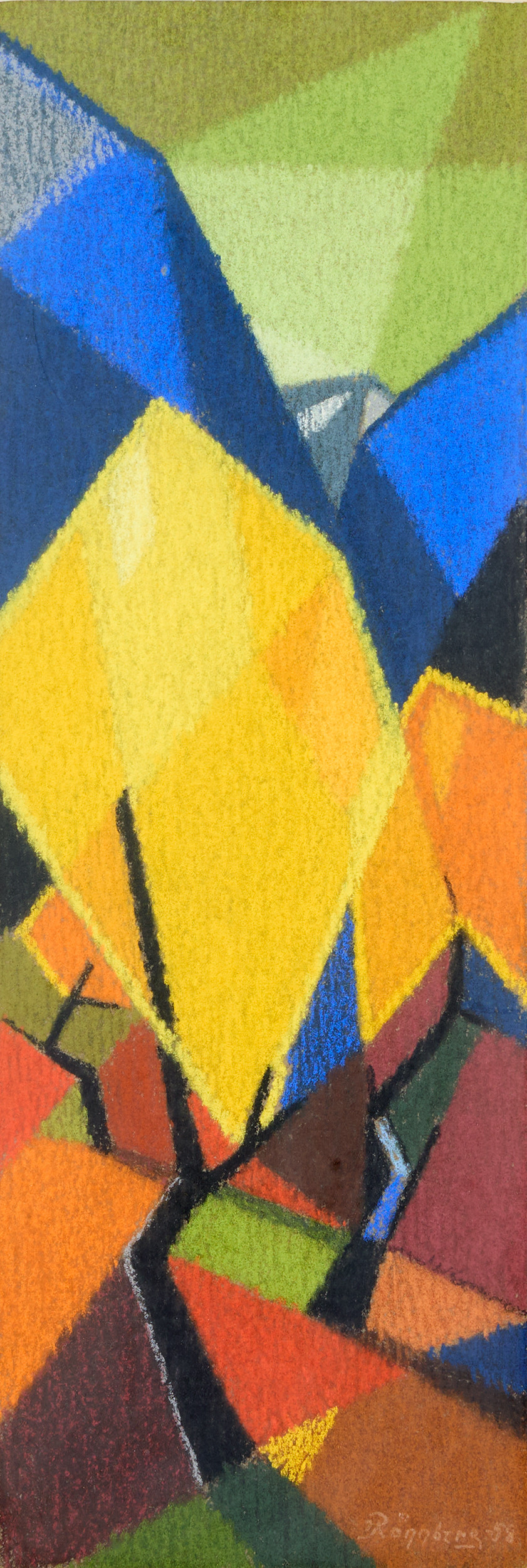 IVAR RÖNNBERG. "Höstbjörkar mot blå fjäll".