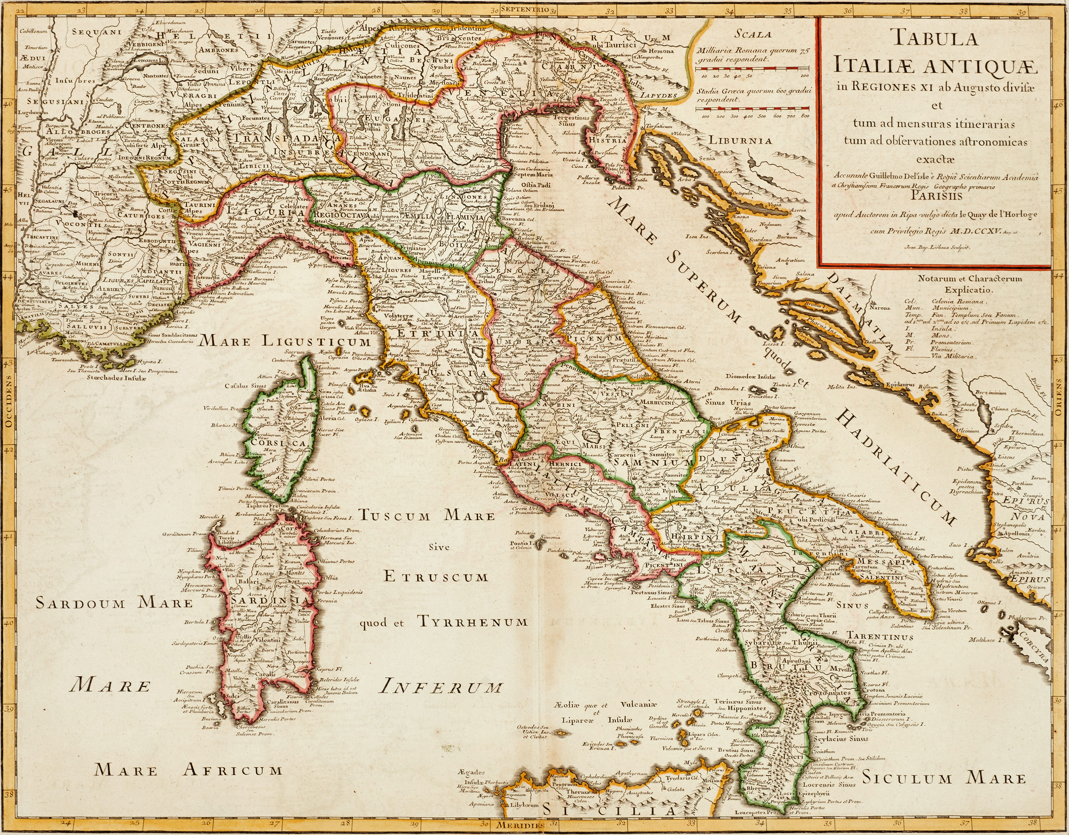DELISLE, Tabula Italiæ Antiquæ, 1715.
