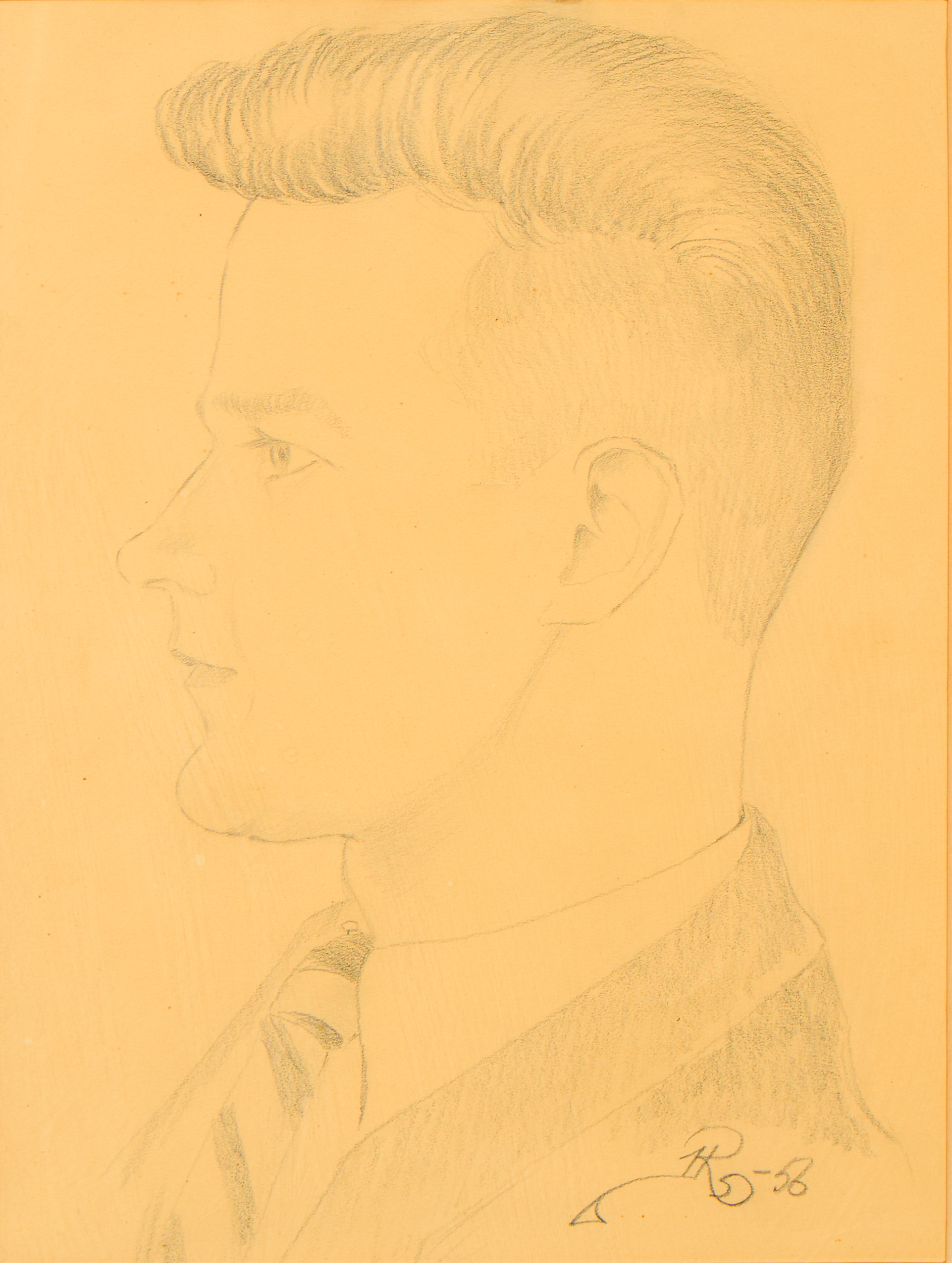 IVAR RÖNNBERG. Mansporträtt i profil, 2 st.