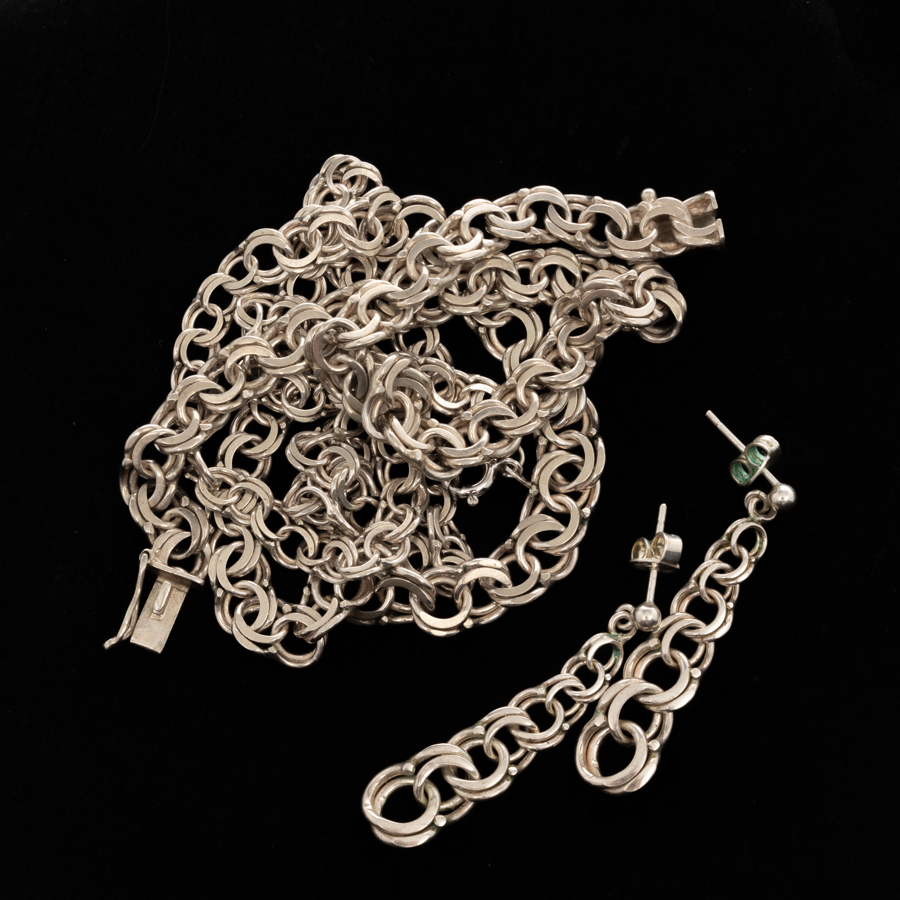 SMYCKESET, 3 delar, Silver, Bismarckslänk.