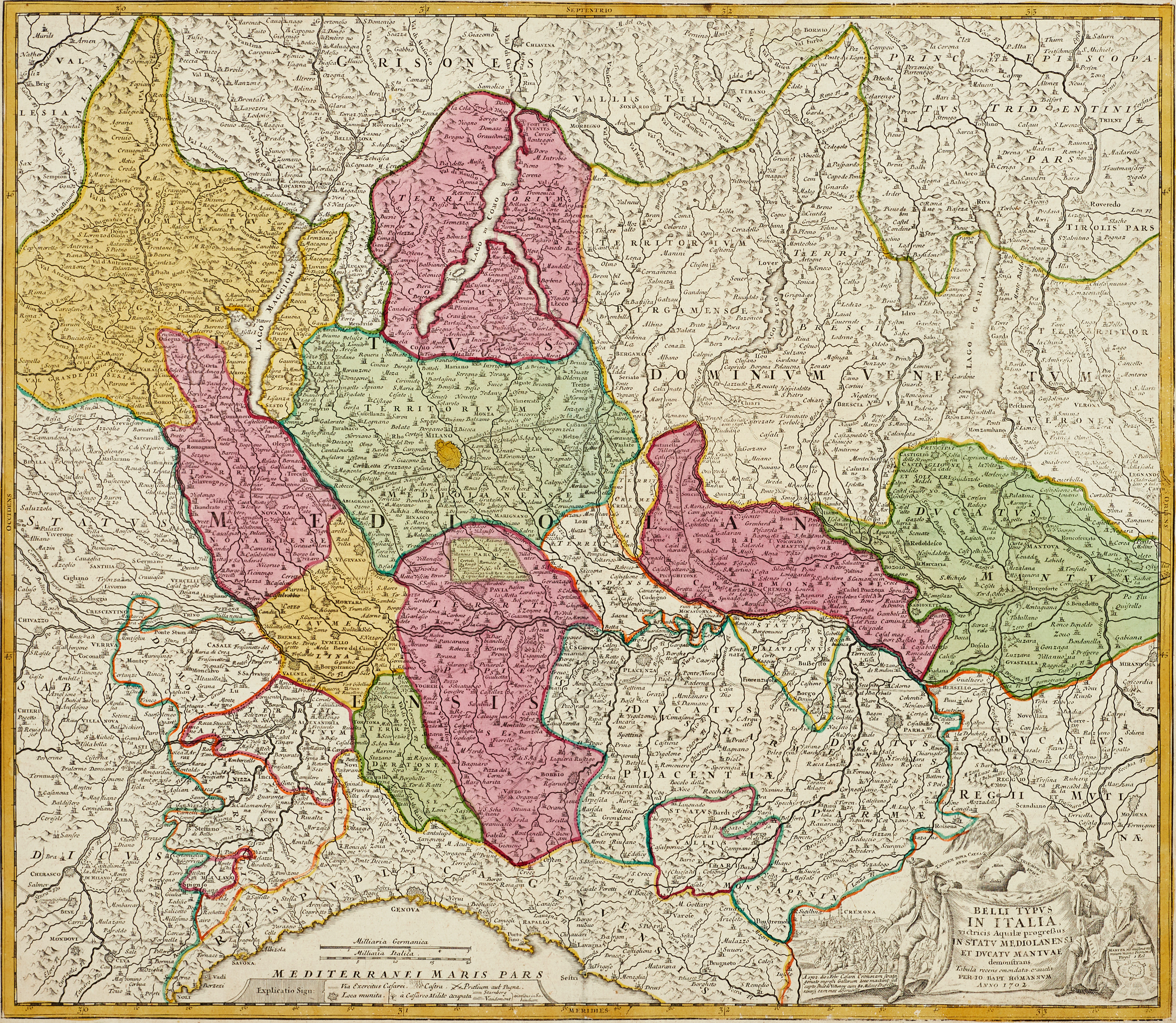 HOMANN, Belli Typus In Italia, ca 1707.