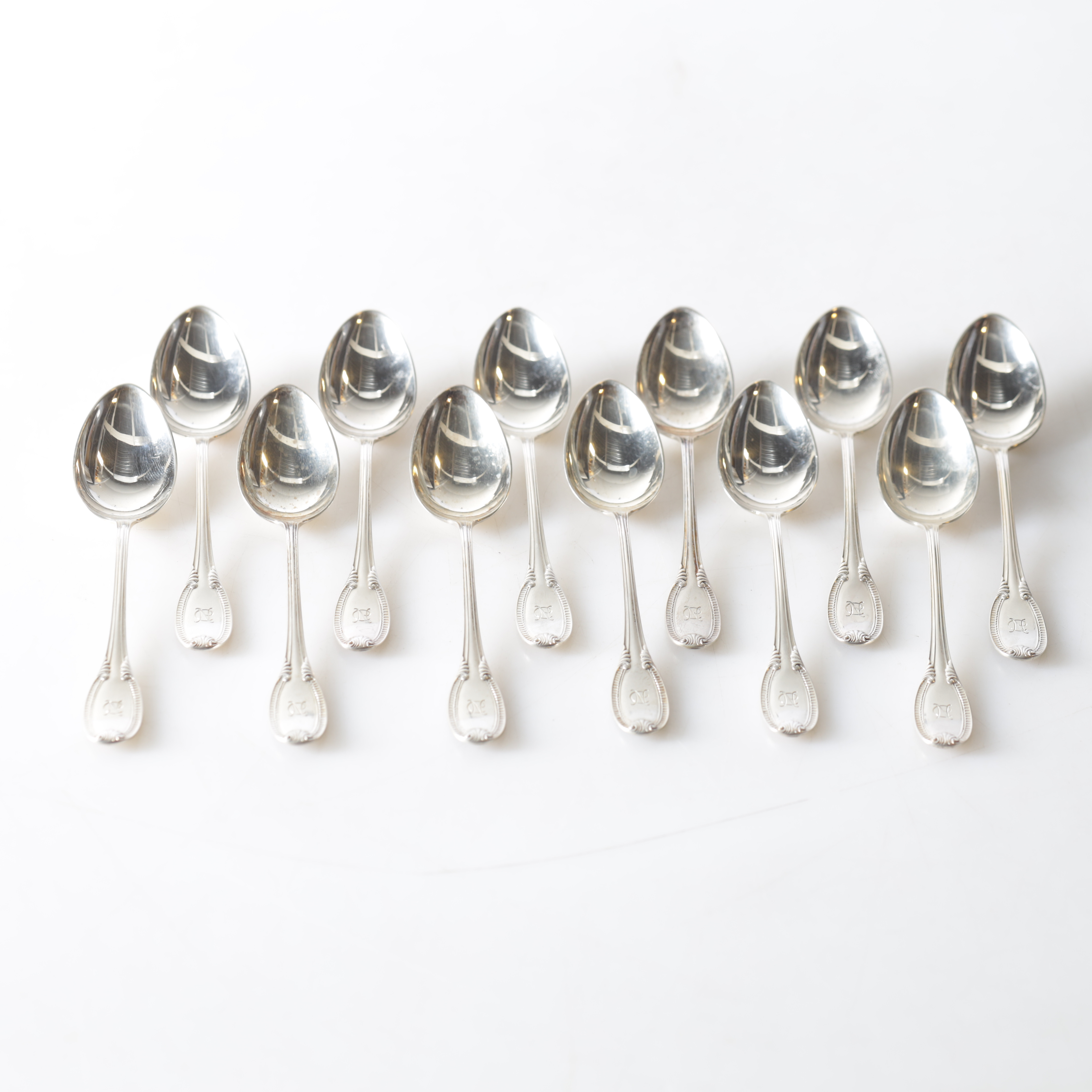 TESKEDAR, 12 st, silver, Tyskland. Totalvikt ca 272,8 gram.