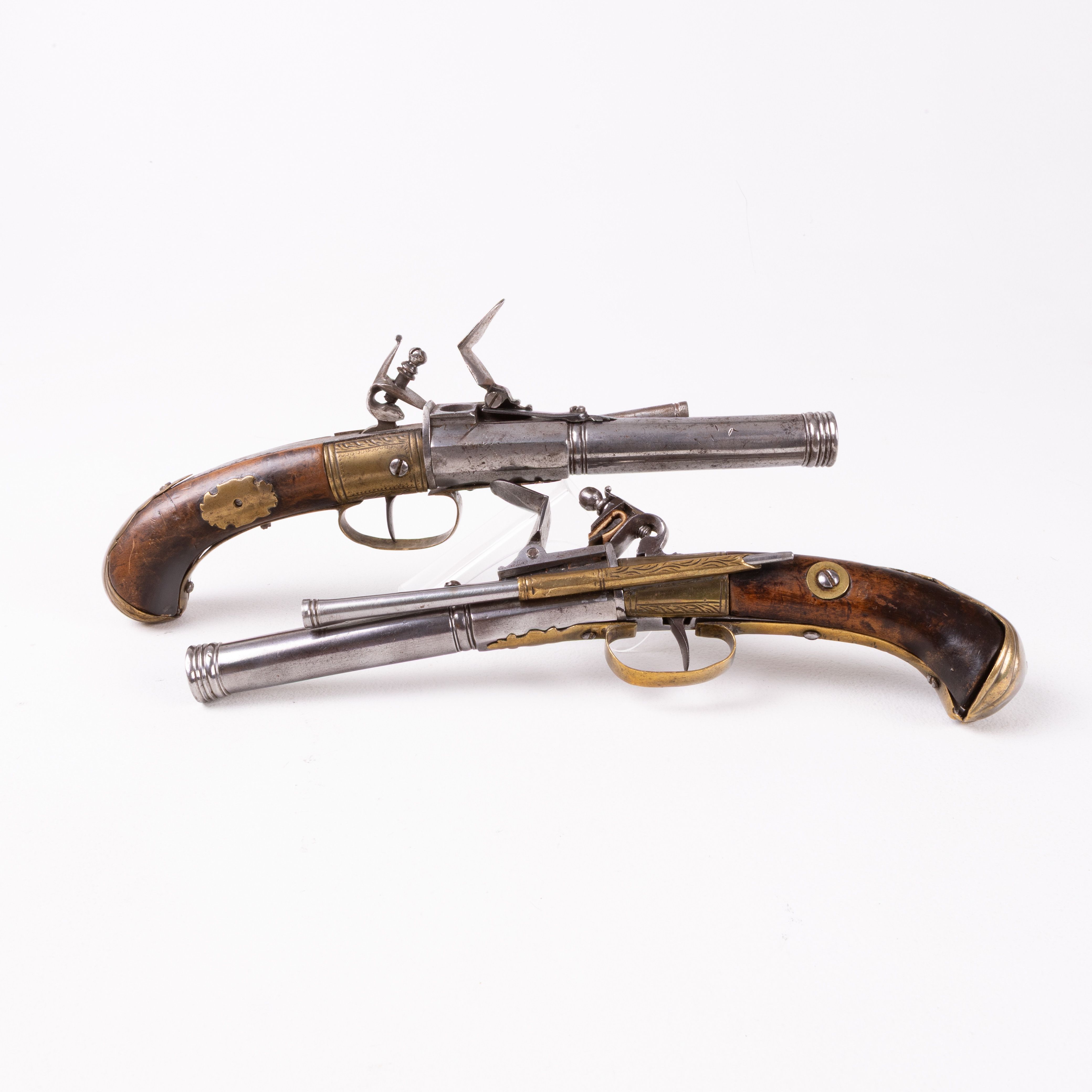 PISTOLPAR, flintlås, Europa, ca 1800.