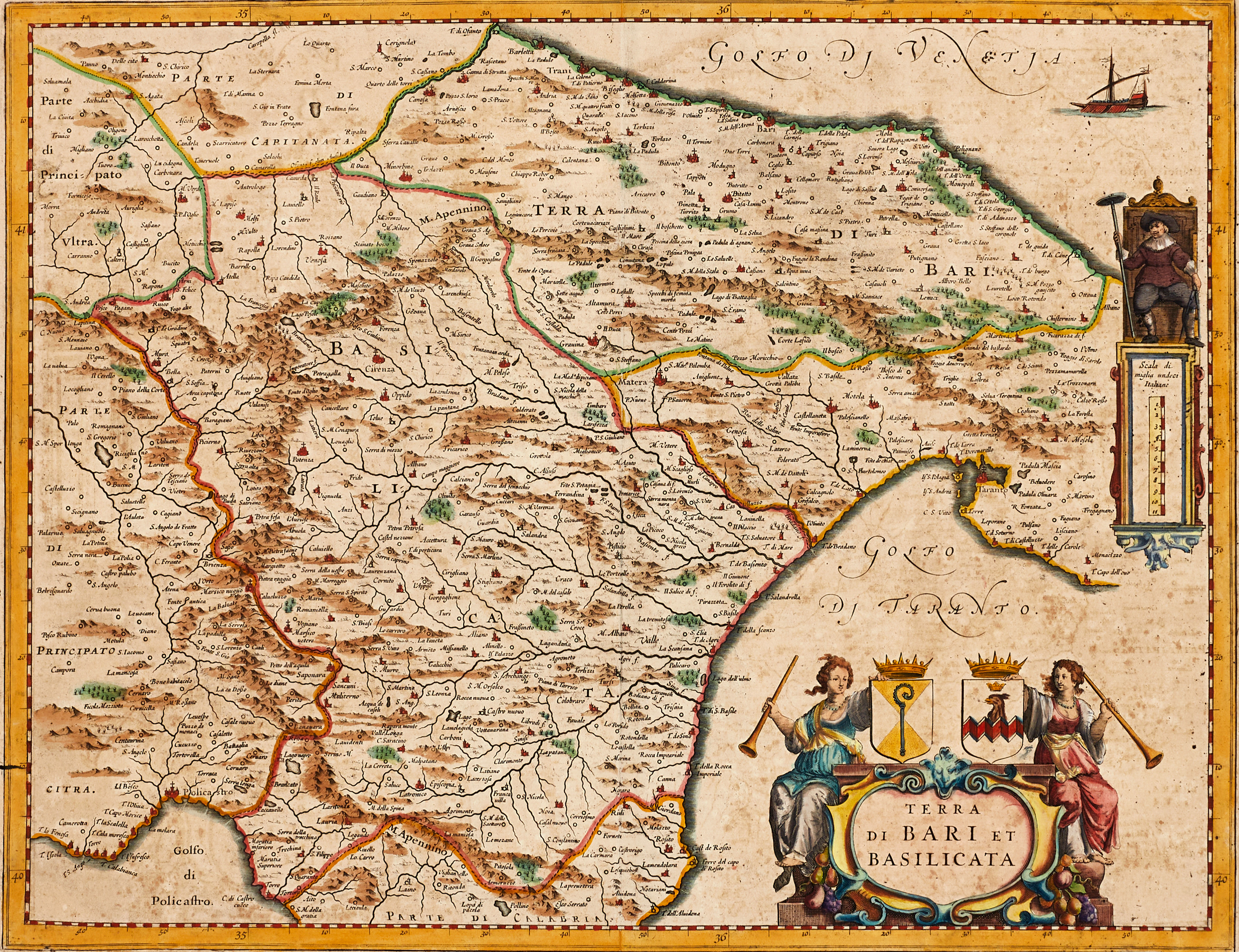 BLAEU, Terra Di Bari Et Basilicata, ca 1659-72.