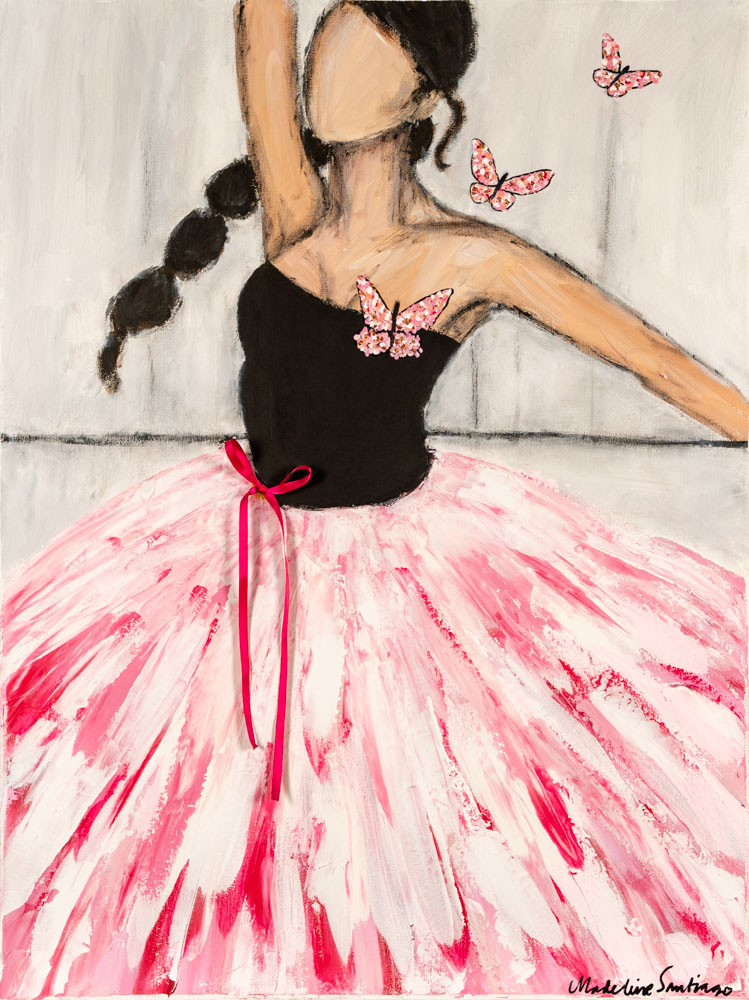 MADELEINE SANTIAGO ELOFSSON. AKRYL på duk, "Happy Thoughts" , Signerad, år 2019.