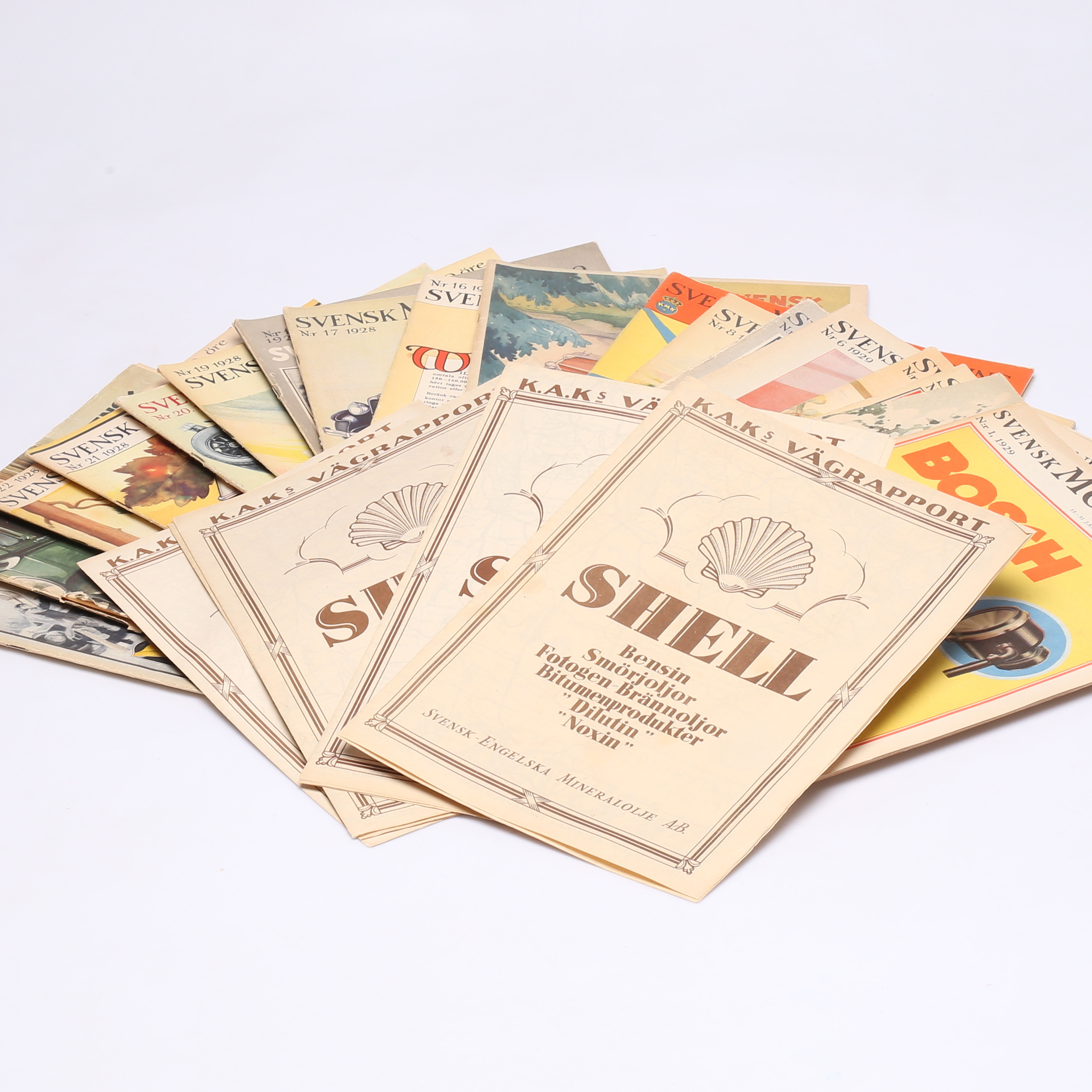 TIDNINGAR, Svensk Motor tidning, samt K.A.Ks vägrapport, 1928-1929.