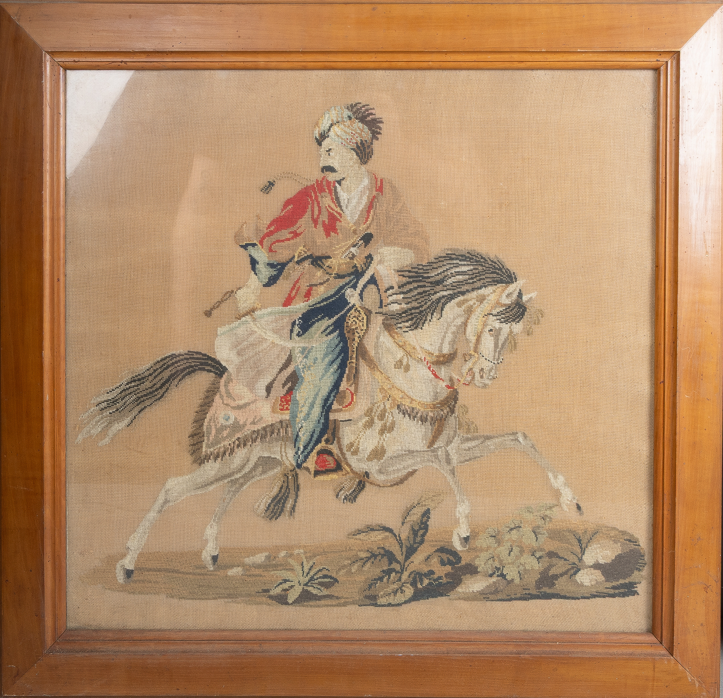 BRODERI, orientalisk krigare till häst, 1800-tal.