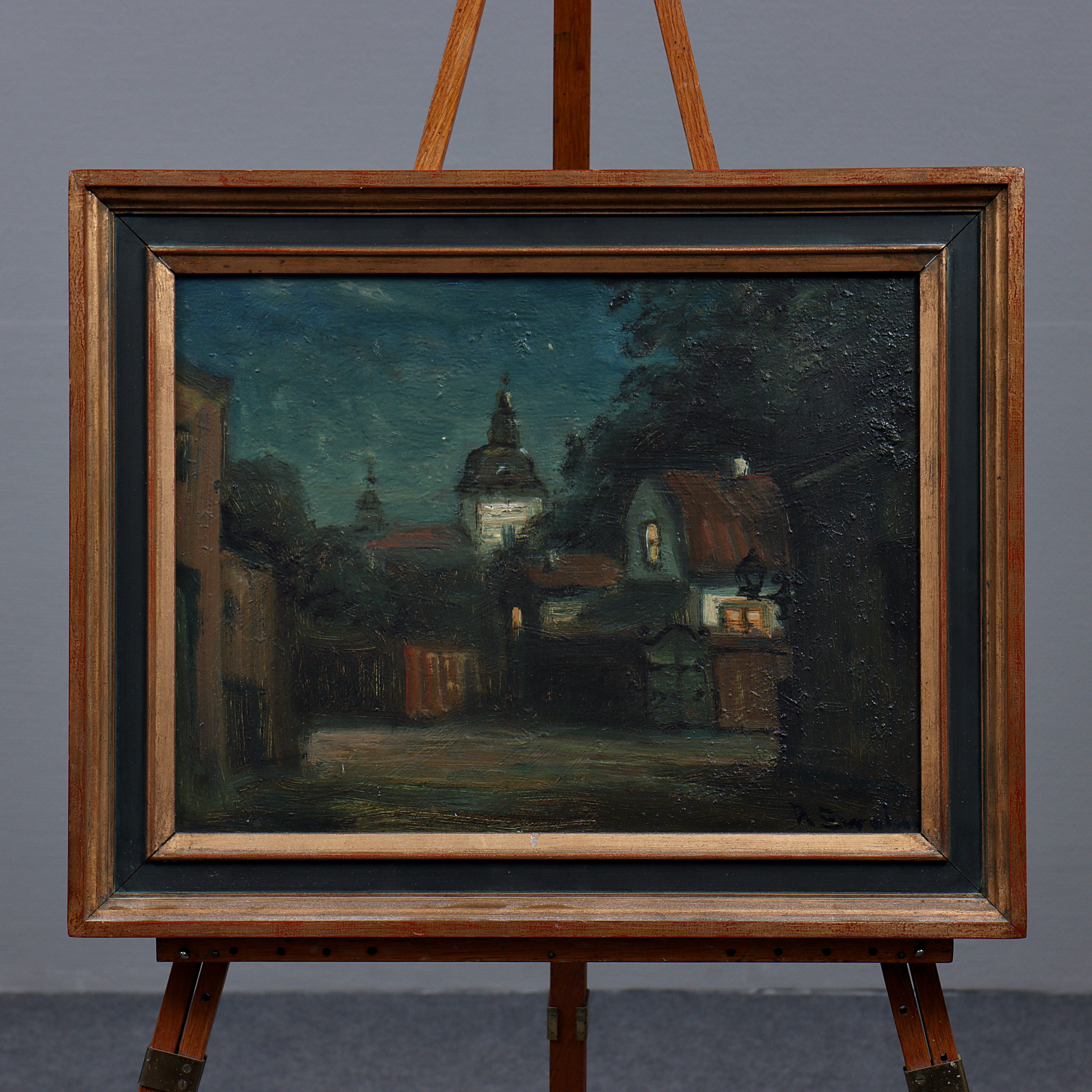 RAGNAR SWAHN. (1882-1964) OLJA PÅ PANNÅ, SIGNERAD.