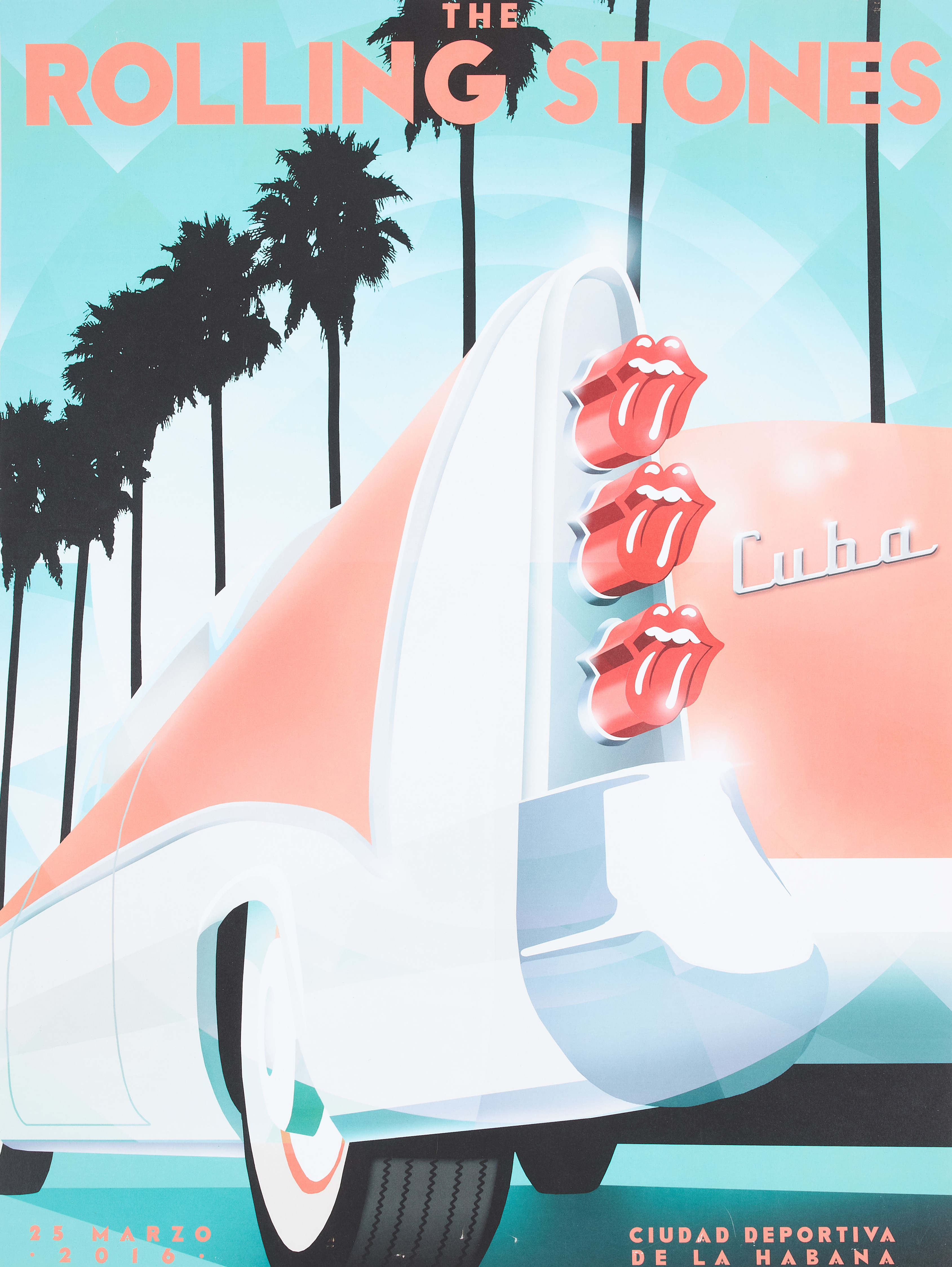 THE ROLLING STONES, konsertaffisch, 25 Marzo 2016, Cuidad Deportiva De La Habana, Cuba.