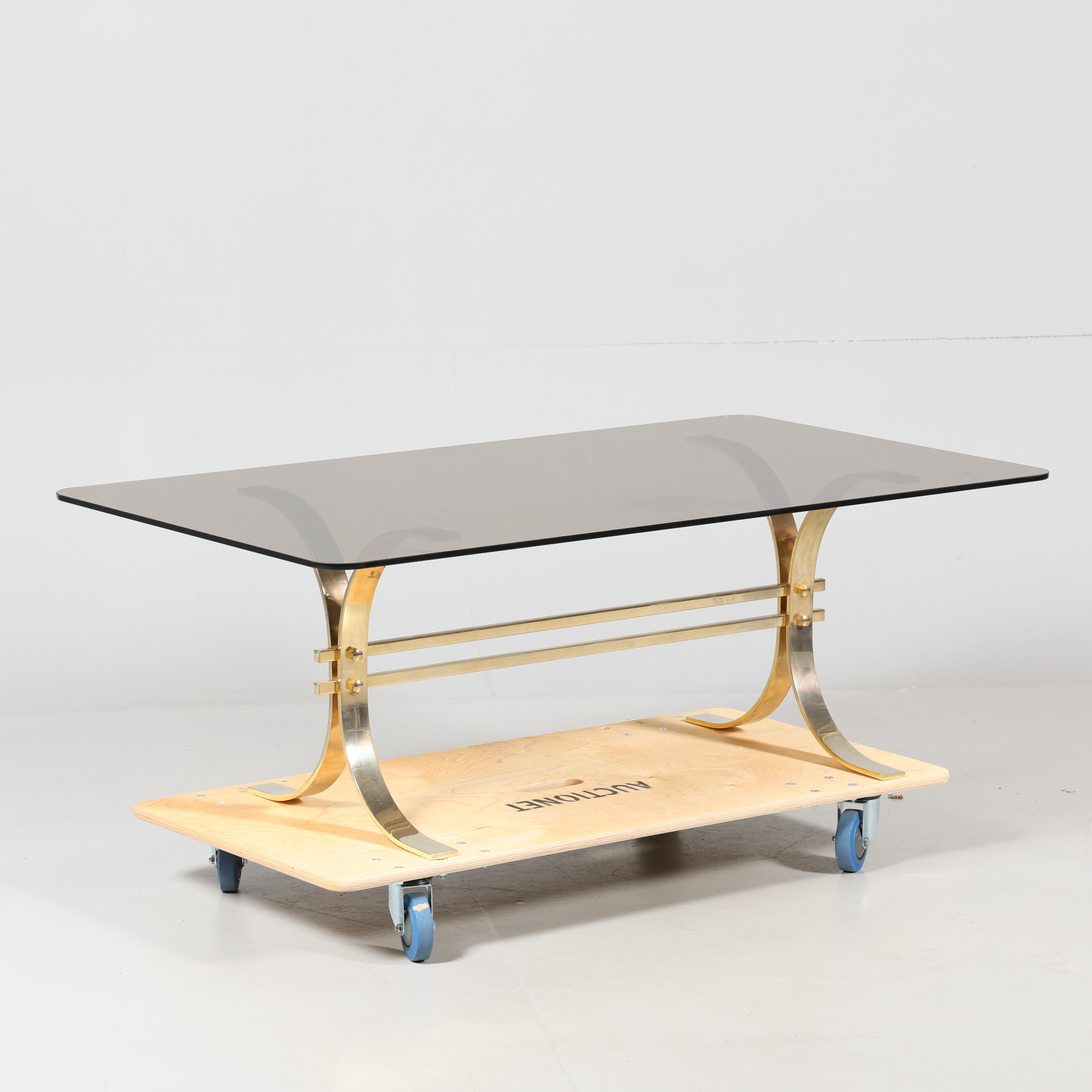 SOFFBORD, glas samt metall, samtida.