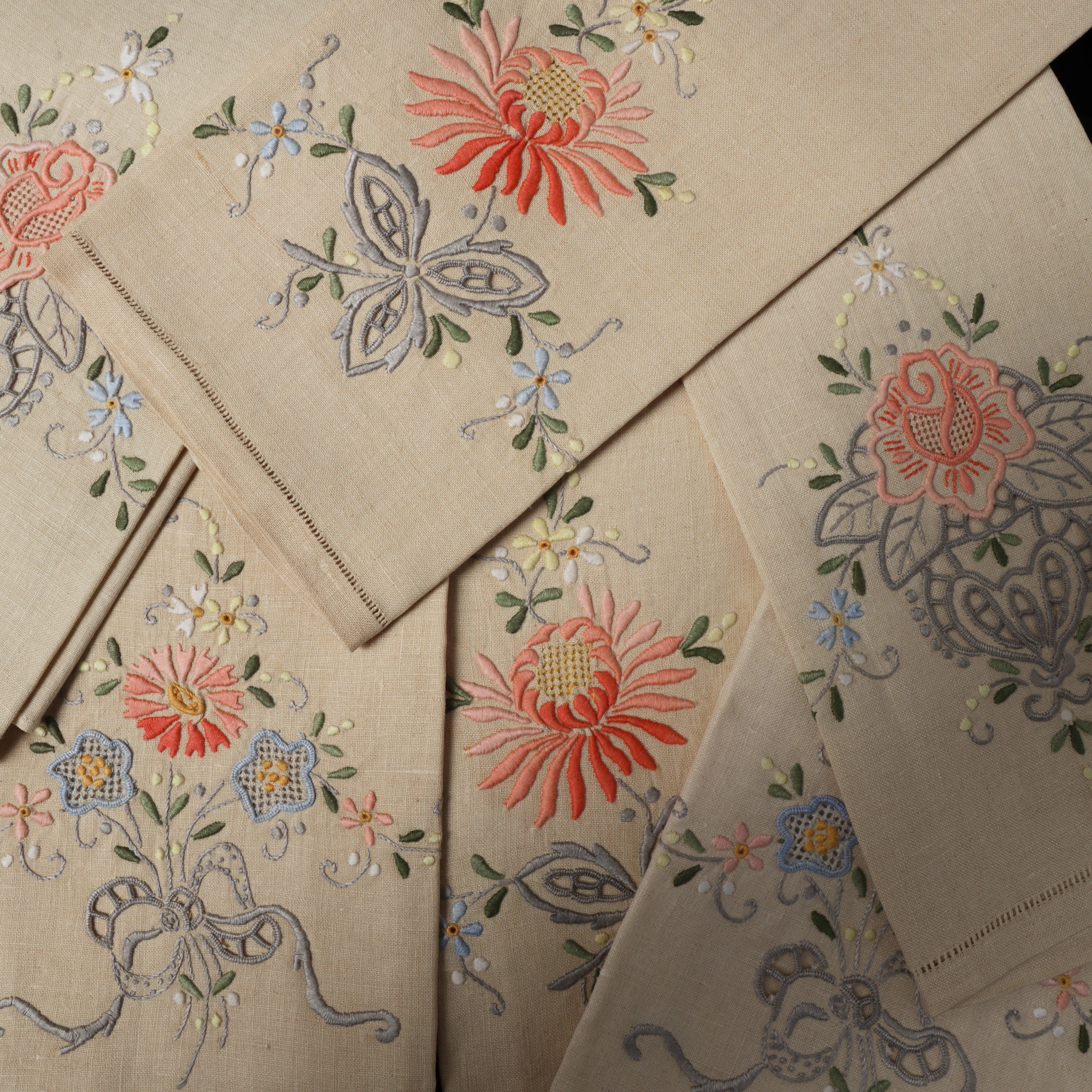 HANDDUKAR, 6 st, linne, 1900-tal.