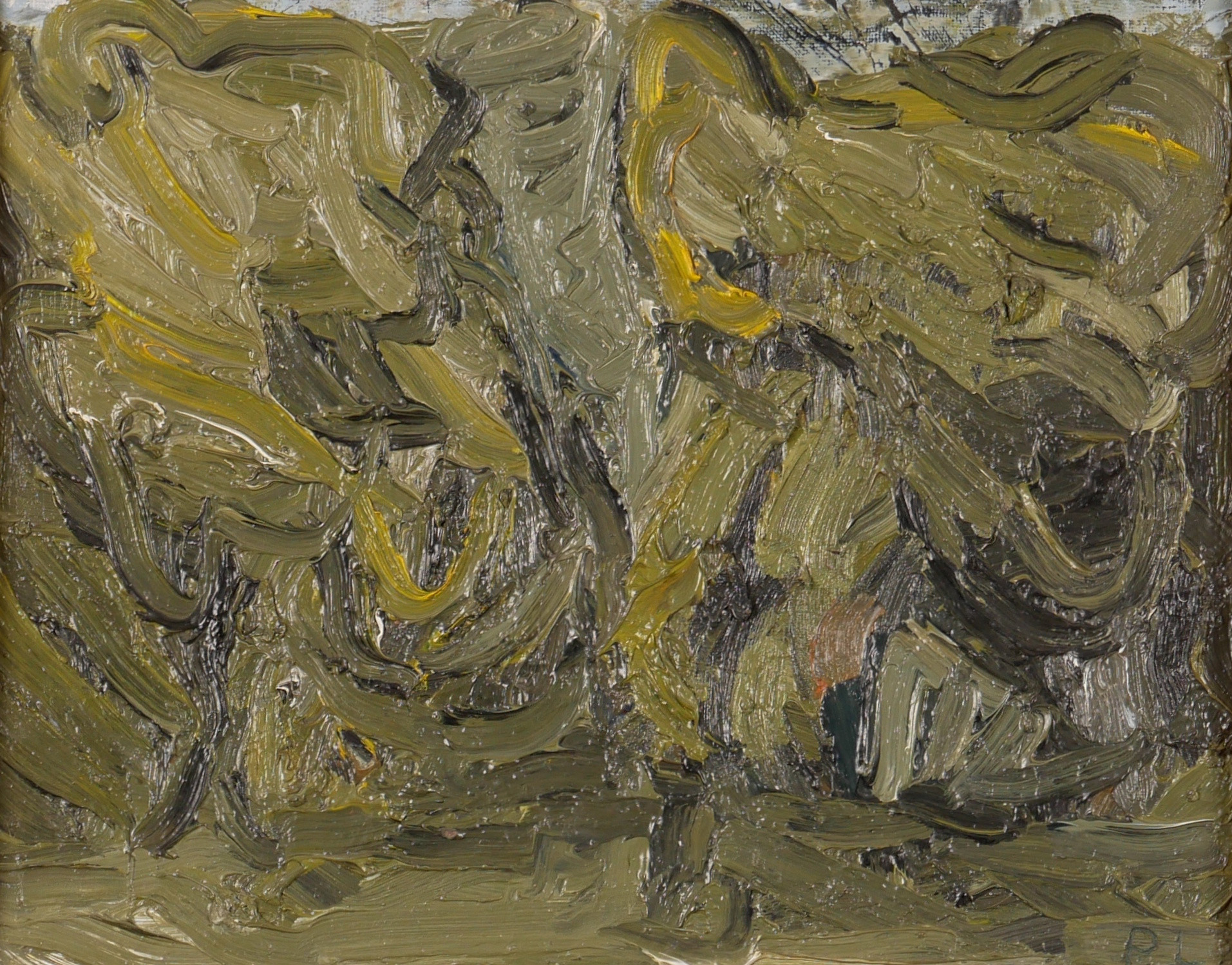 PER LINDEKRANTZ. Abstrakt komposition, olja på papp, signerad PL.