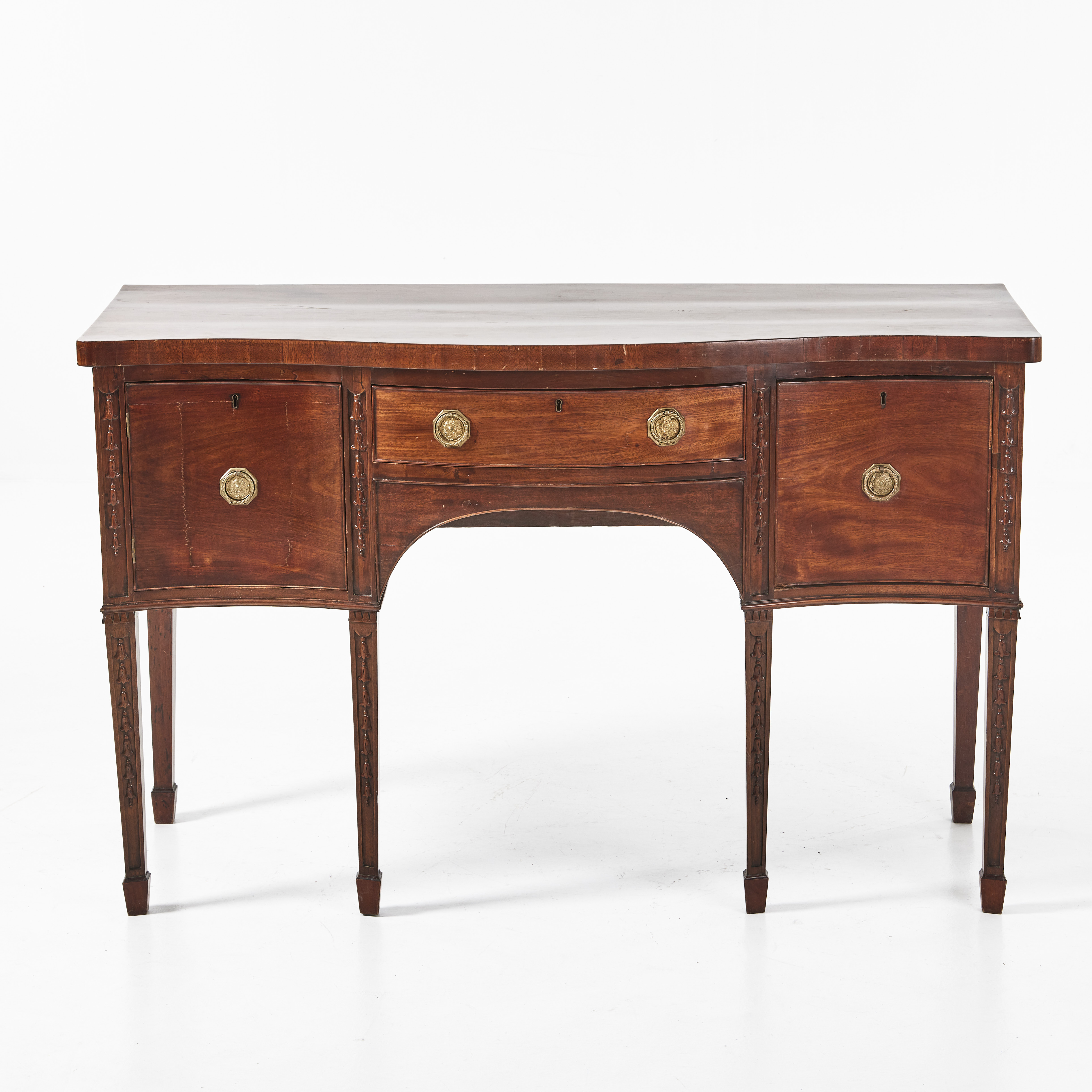 SIDEBOARD, mahogny, England, 1800-talets första hälft, Regency, lådor och skåpslucka, beslag i mässing.