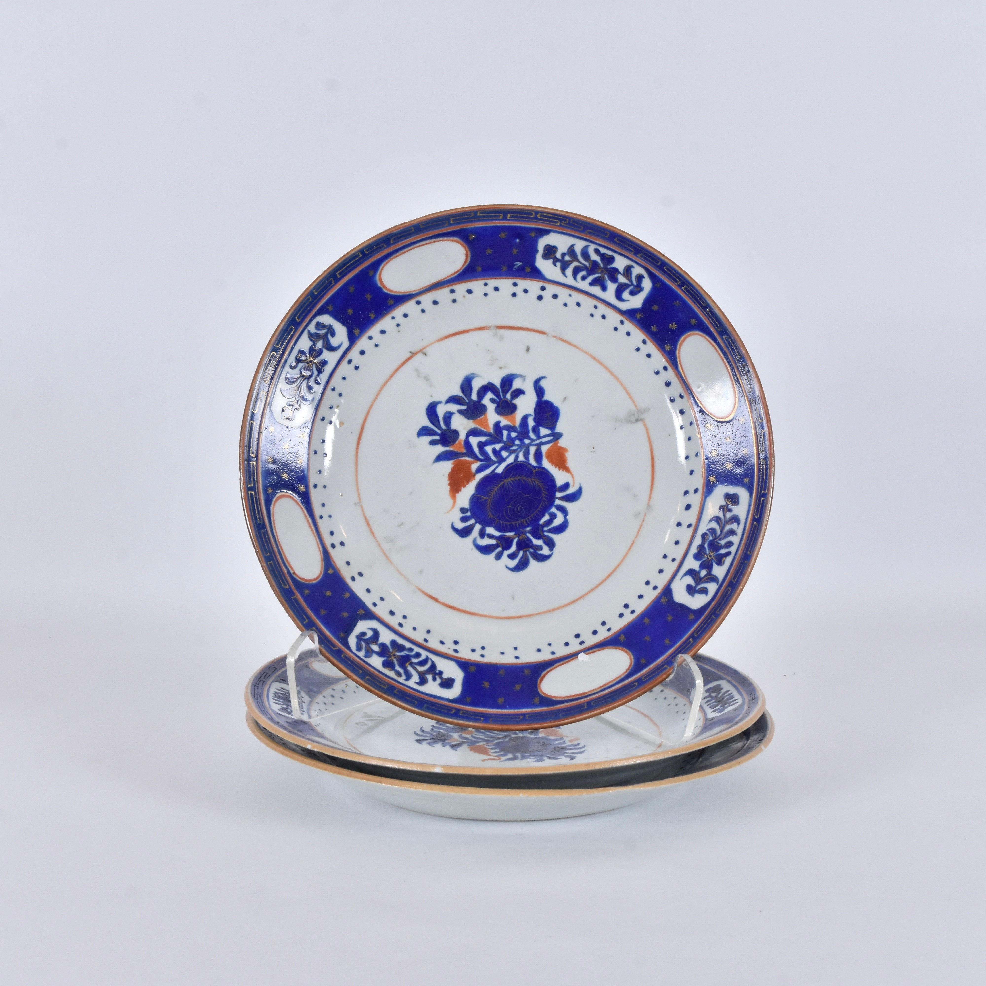 TALLRIKAR, 3 st, porslin, Kina Jiaqing.