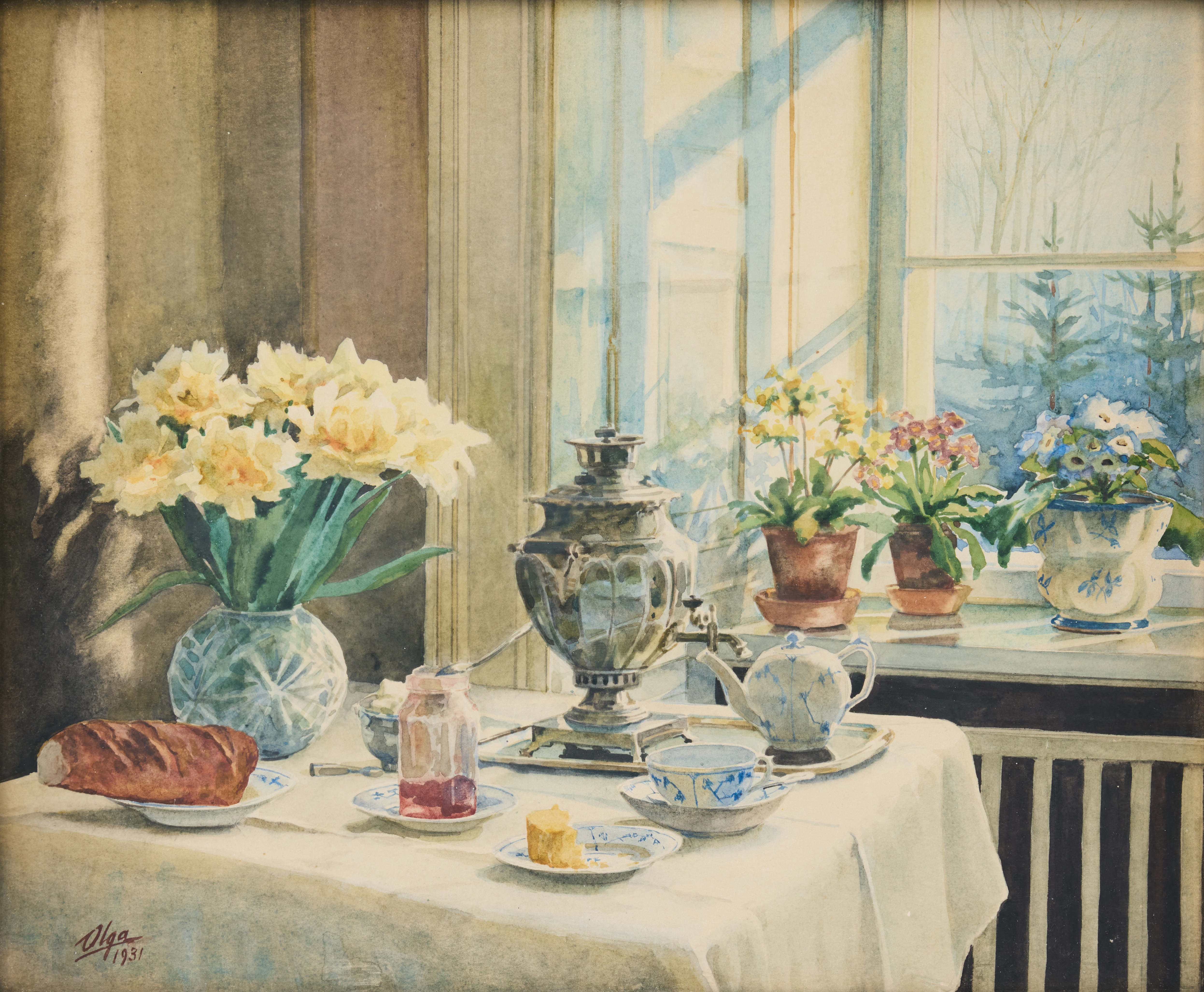 GRAND DUCHESS OLGA ALEXANDROVNA. Vårsol på tebordet.