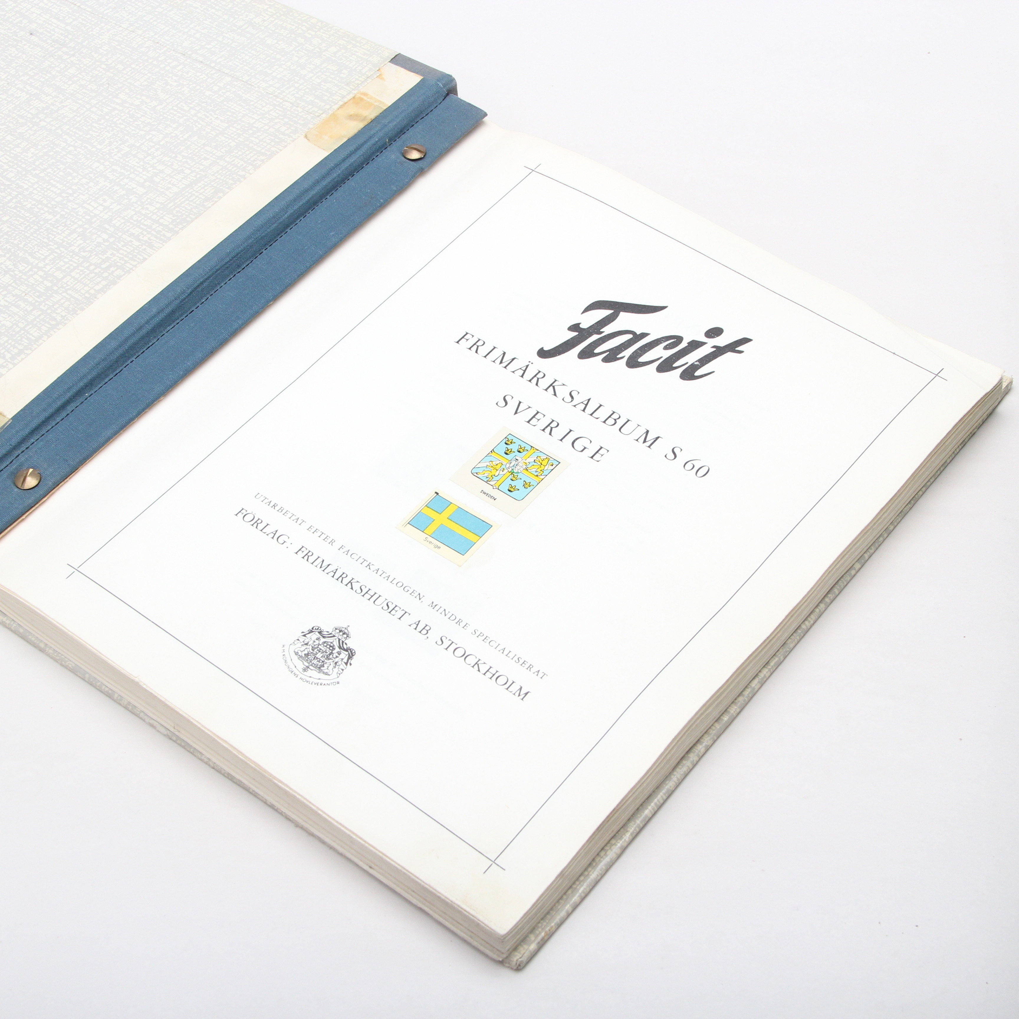 FRIMÄRKSALBUM, Klassiskt Sverige, stämplat, bl a 4 skilling Banco, Lokalpost, Vapentyp öre, Posthuset.