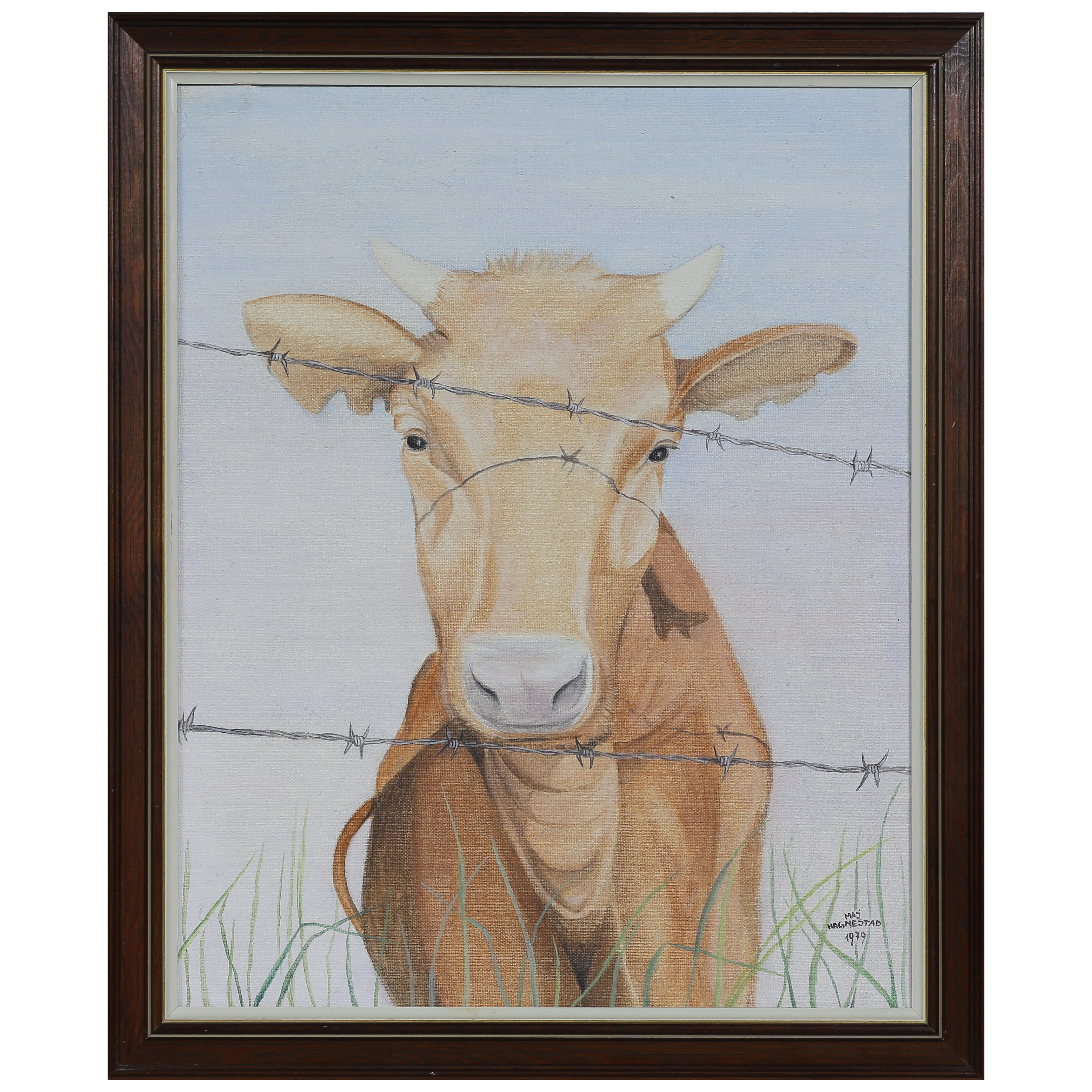 MAJ HAGNESTAD "DEN EXPLOATERADE" OLJA PÅ DUK, BRUNFLO, JÄMTLAND, SIGNERAD, DATERAD 1979.