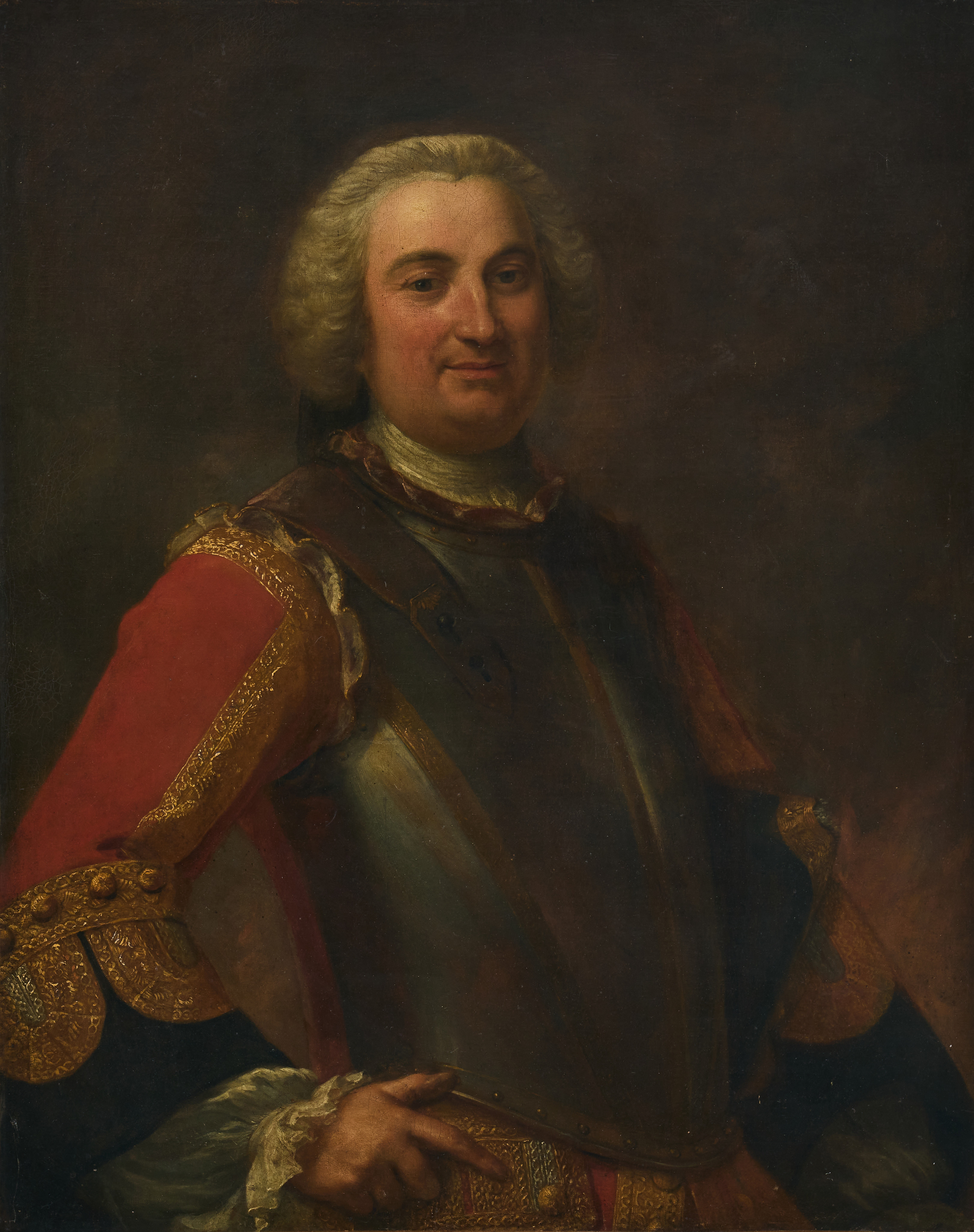 LOUIS-MICHEL VAN LOO (TOULON 1707-1771 PARIS). Portrait of a count in cuirass.