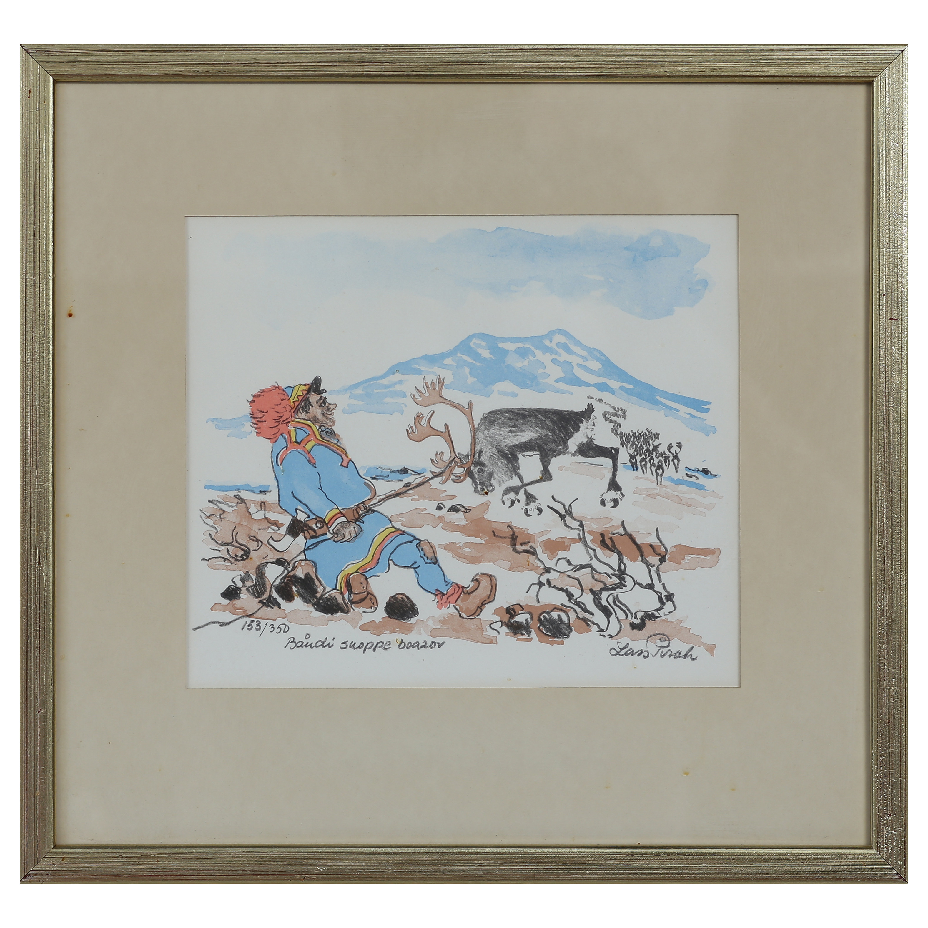 LARS PIRAK. LITOGRAFI 153/350, SIGNERAD, INGLASAD.