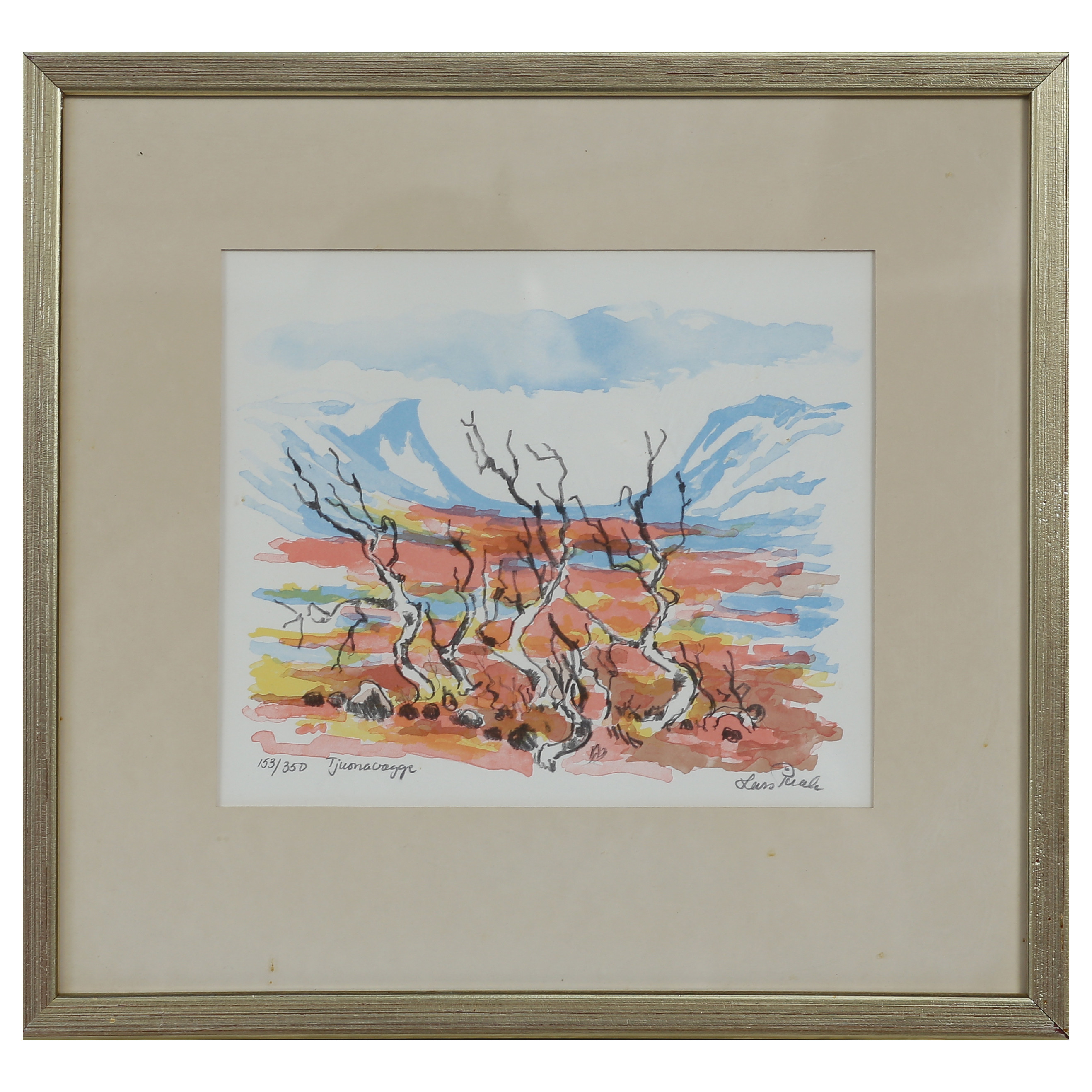 LARS PIRAK. LITOGRAFI 153/350, SIGNERAD, INGLASAD.