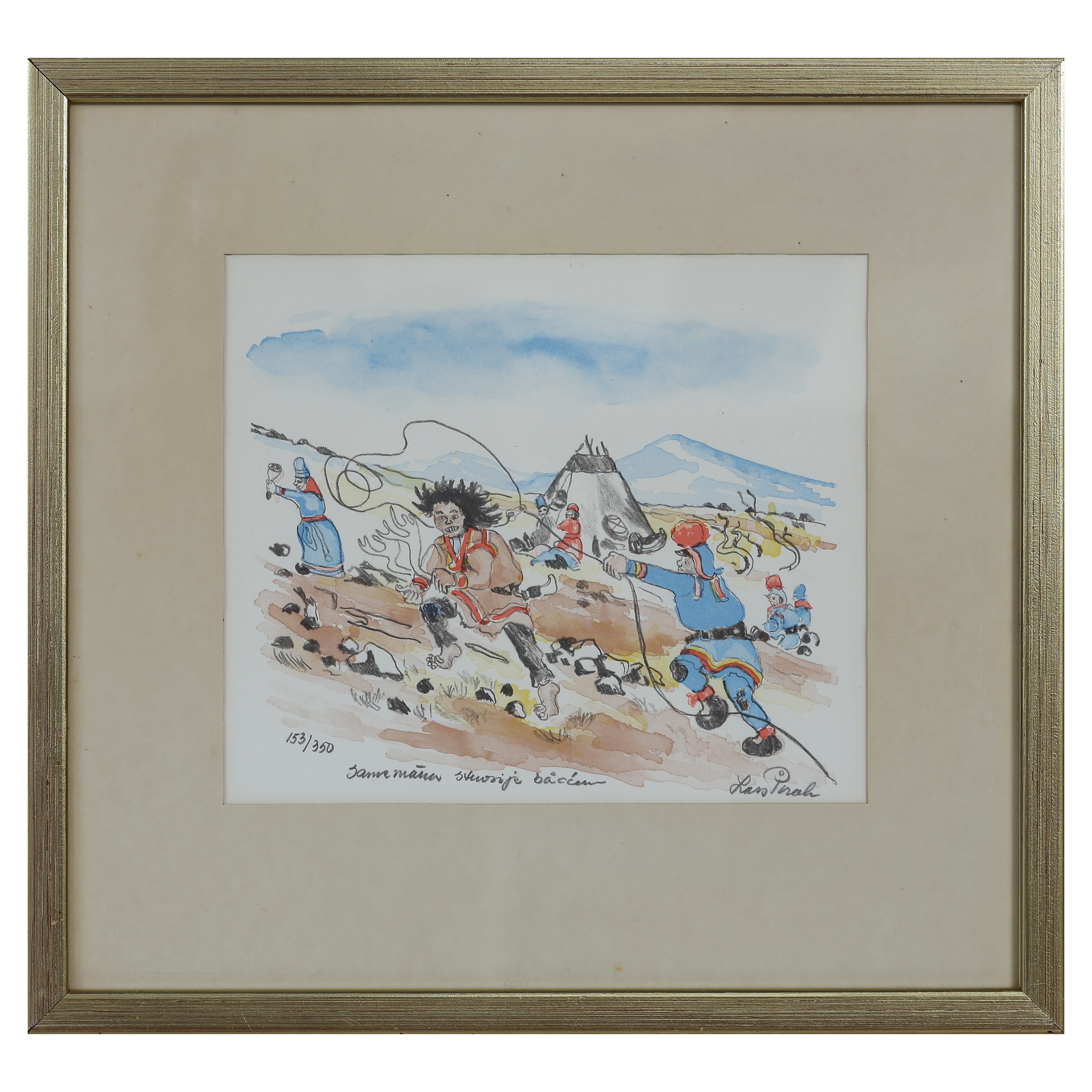 LARS PIRAK. LITOGRAFI 153/350, SIGNERAD, INGLASAD.