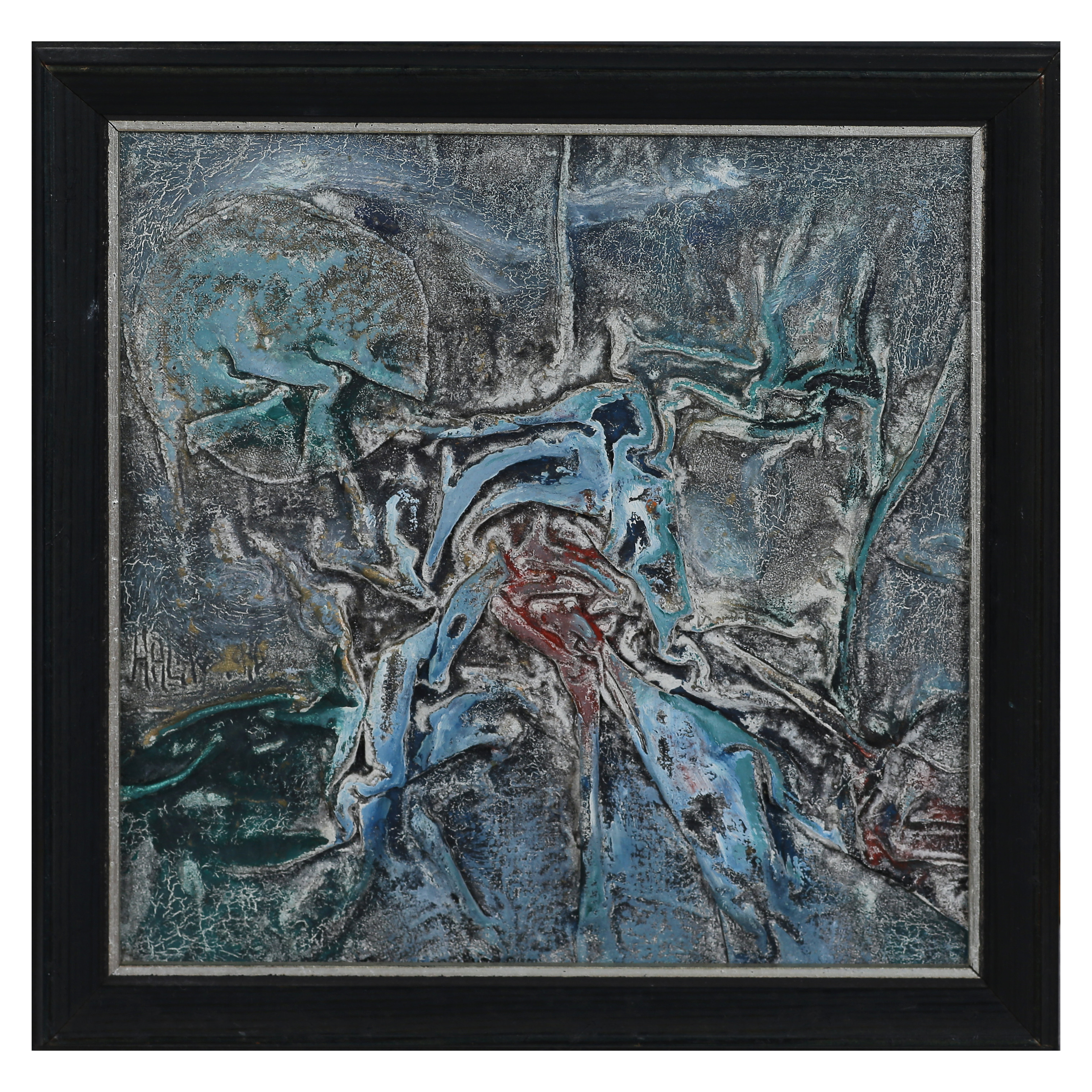 EINAR HAGNESTAD "MEDBORGARE NR 806-43-21" BLANDTEKNIK, SIGNERAD, DATERAD 1976.