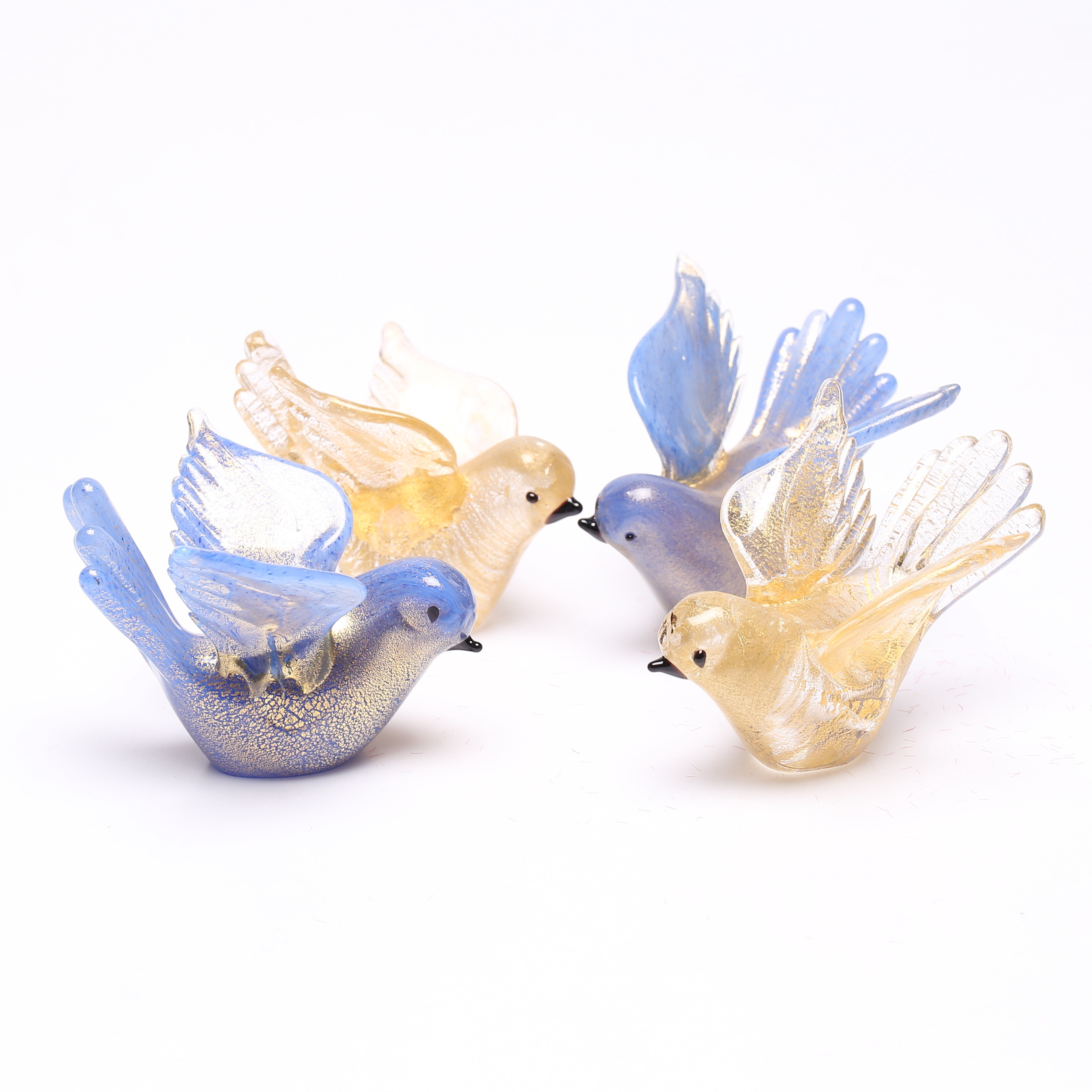 FÅGLAR, 2+2, glas, Murano, Italien.