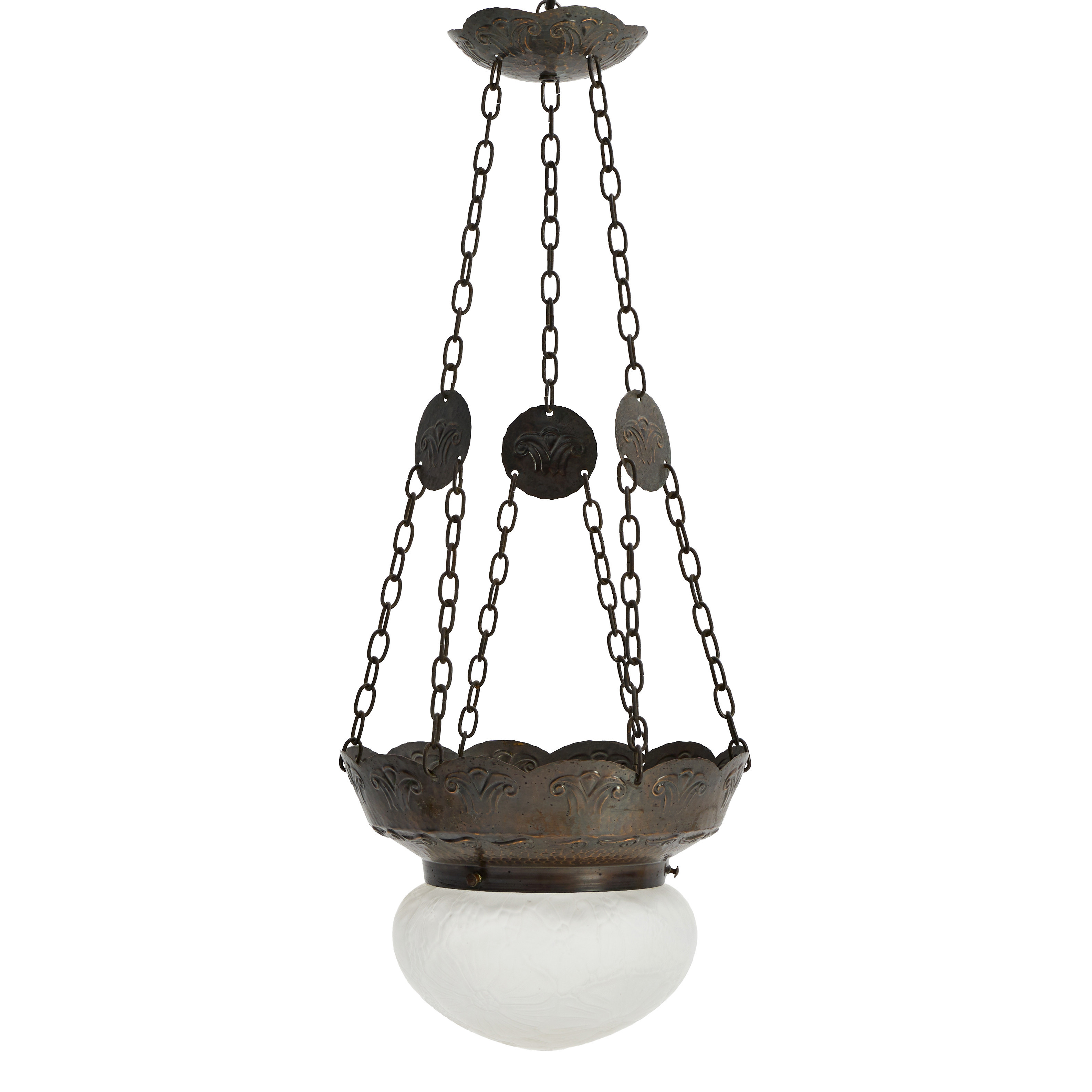 TAKARMATUR, jugend, koppar med reliefdekor, blommönstat glas, 1900-talets första del.