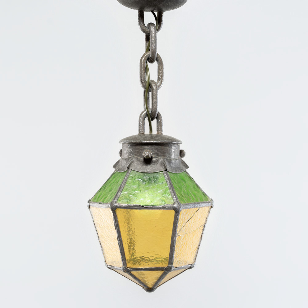 TAKLAMPA, Blyinfattad, Glas, 1900-tal.