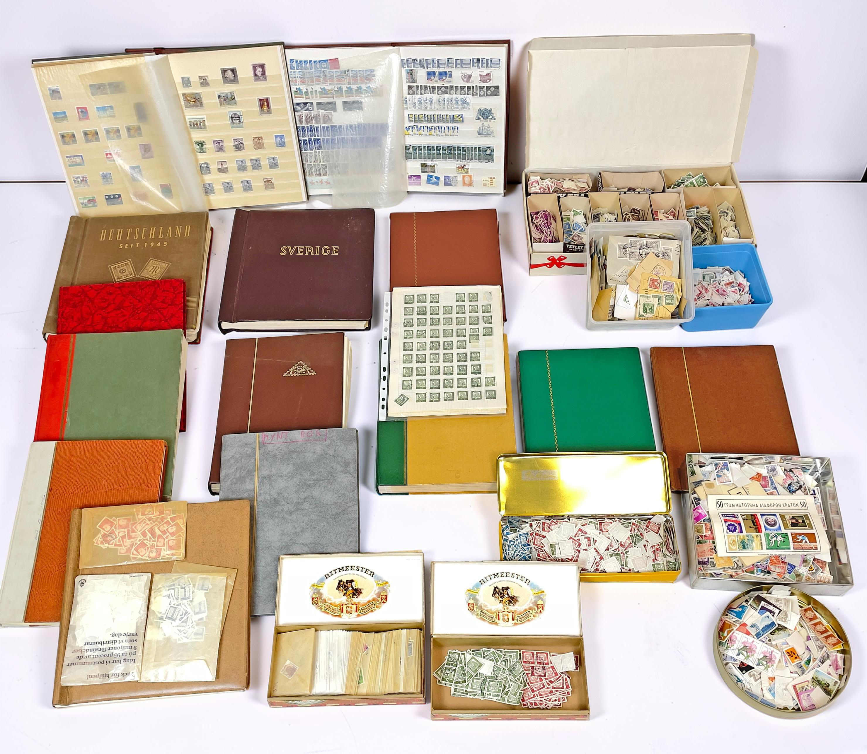 PARTI FRIMÄRKEN, olika delar av världen, mestadels Sverige, Tyskland, stämplade.