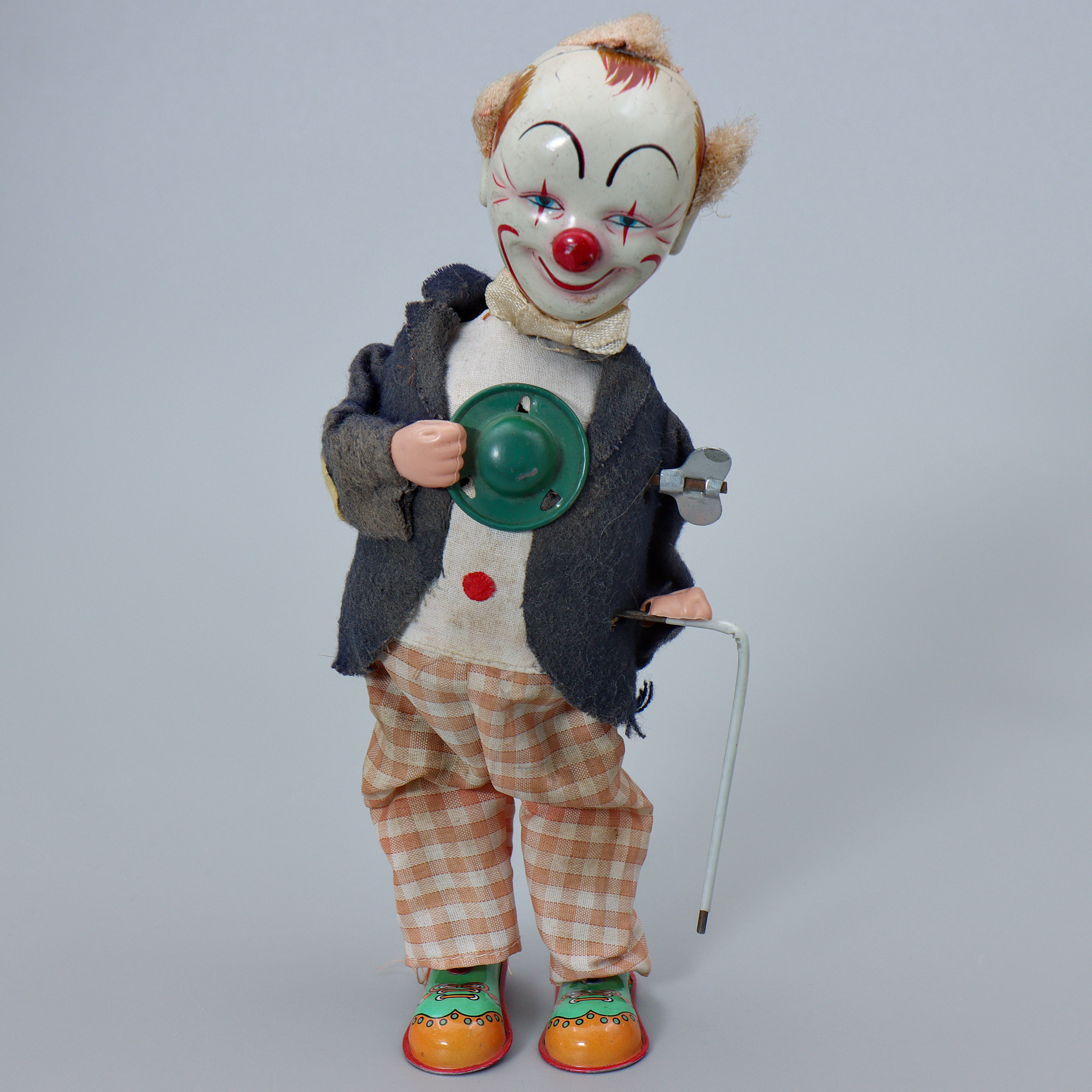 CLOWN "SMILING SAM, THE CARNIVAL MAN" PLÅTLEKSAK, ALPS, JAPAN, 1950/1960-TAL.