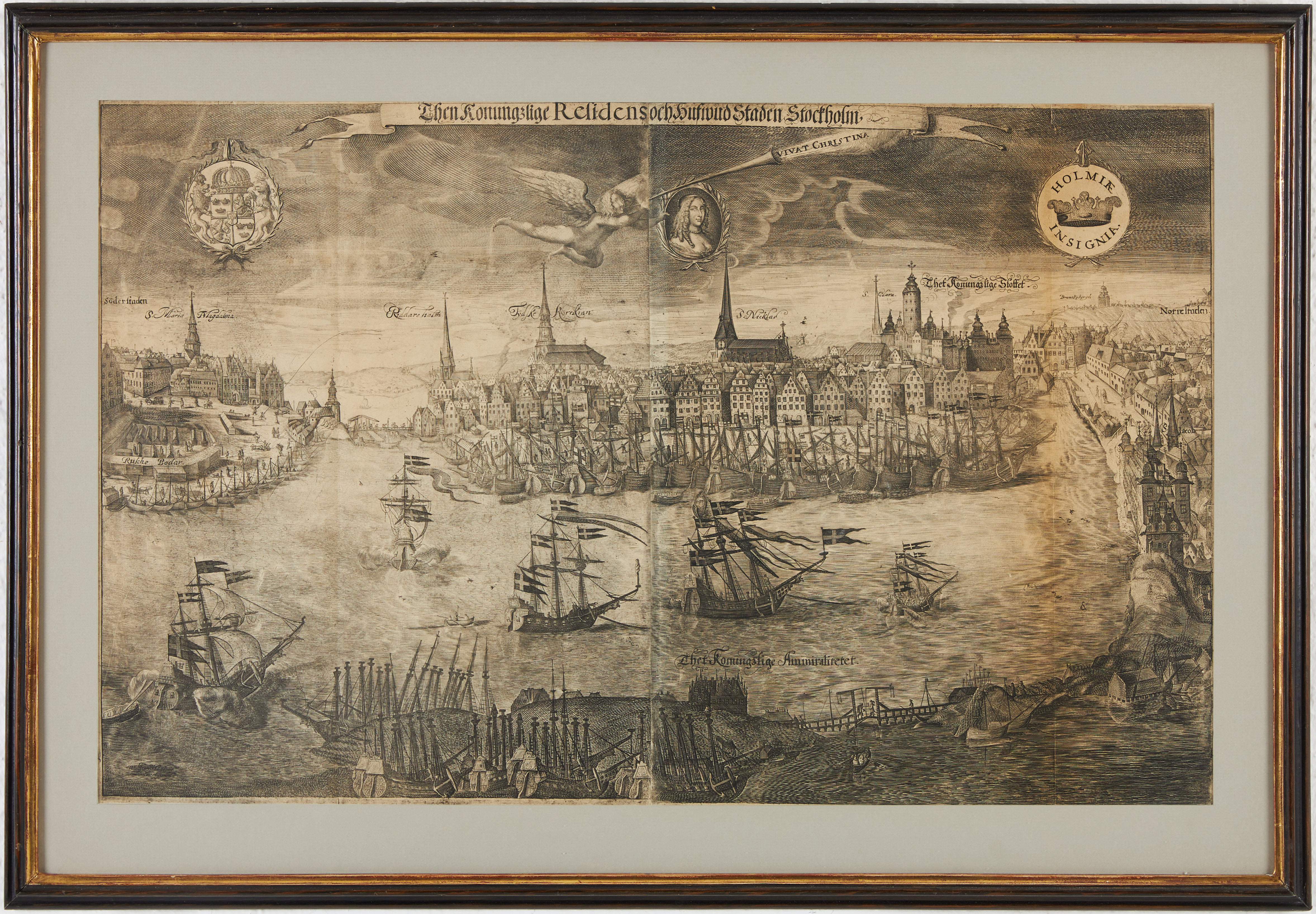HARTMANNS VY ÖVER STOCKHOLM FRÅN DROTTNING KRISTINAS TID, ca 1650.