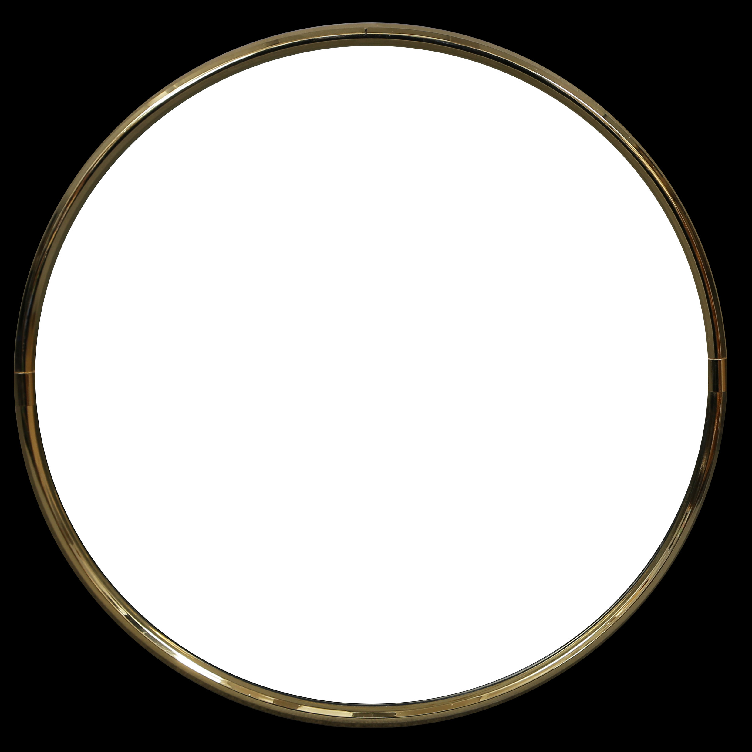 RUND SPEGEL MED GULDFÄRGAD RAM.