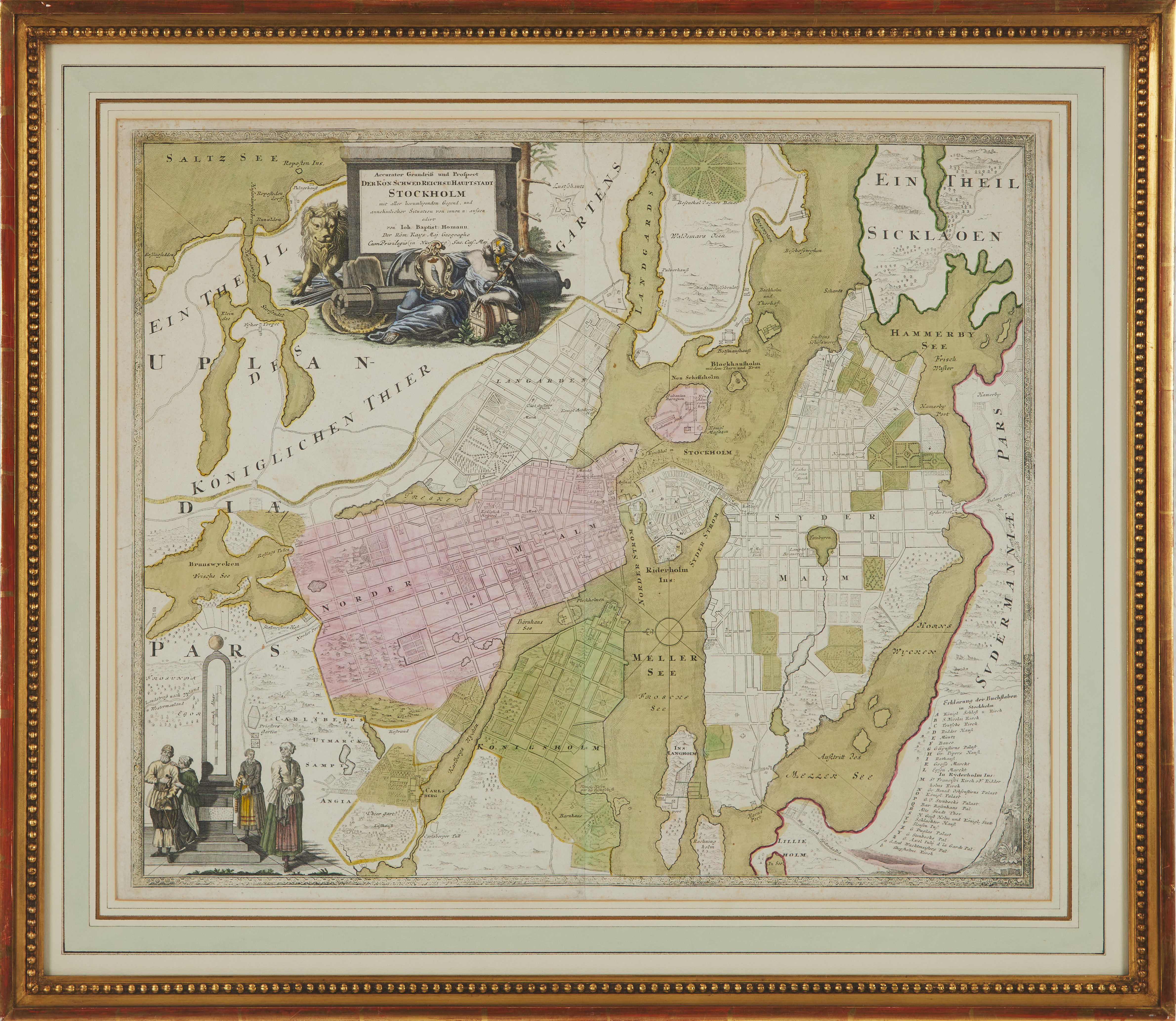 STOCKHOLM - KARTA AV HOMANN, ca 1730.