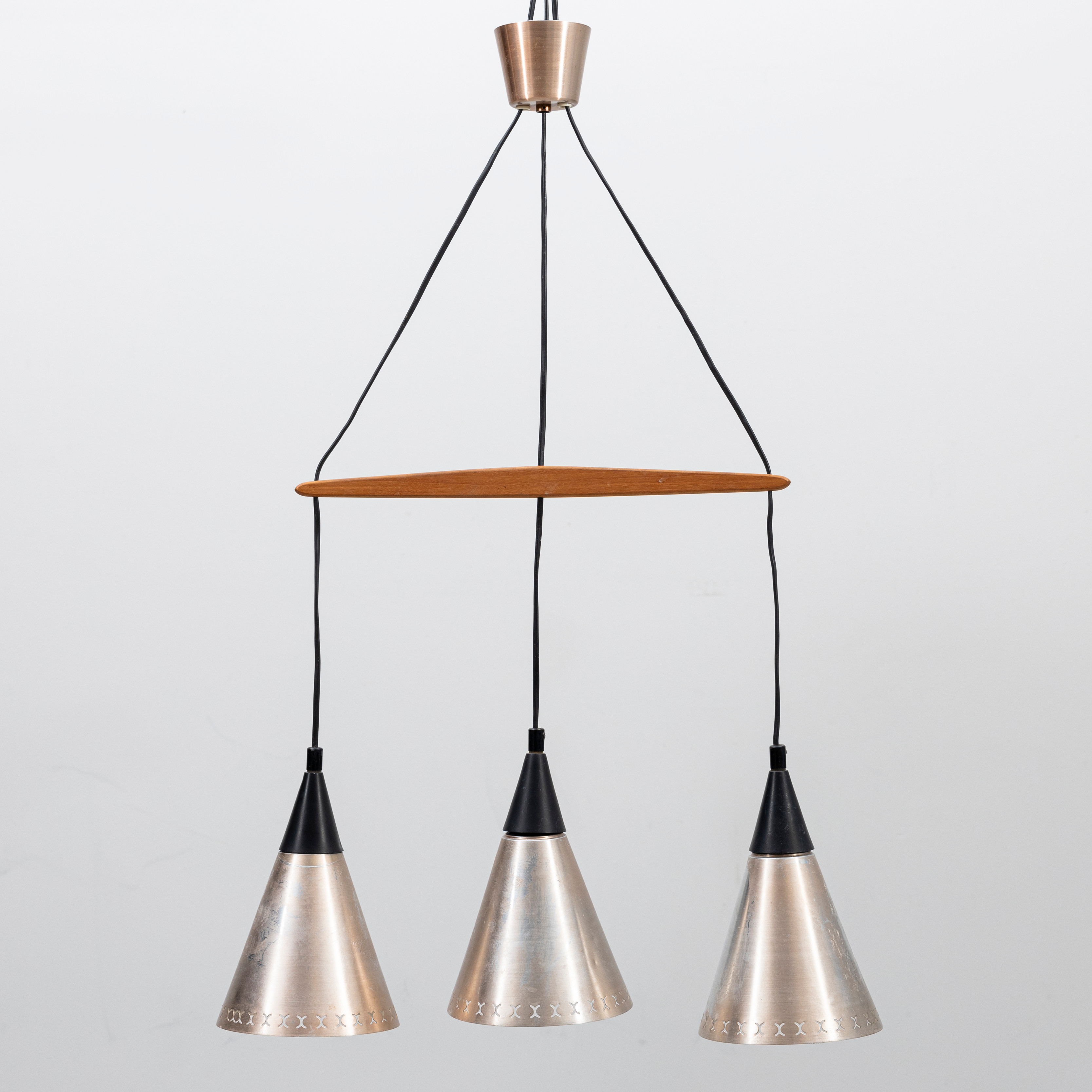 TAKLAMPA, teak, metall, 1900-talets mitt.