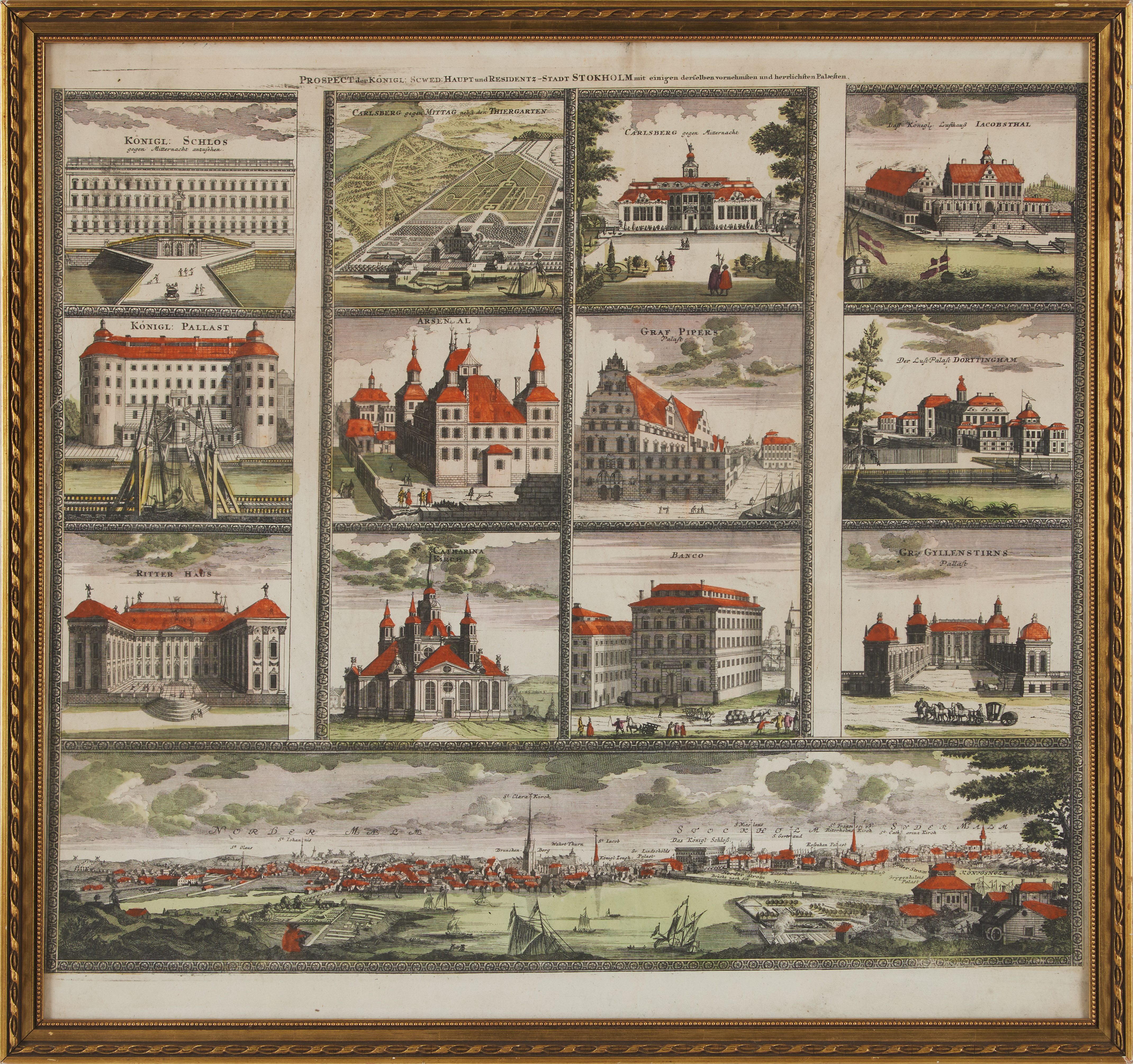 STOCKHOLMS PALATS AV HOMANN, ca 1730.