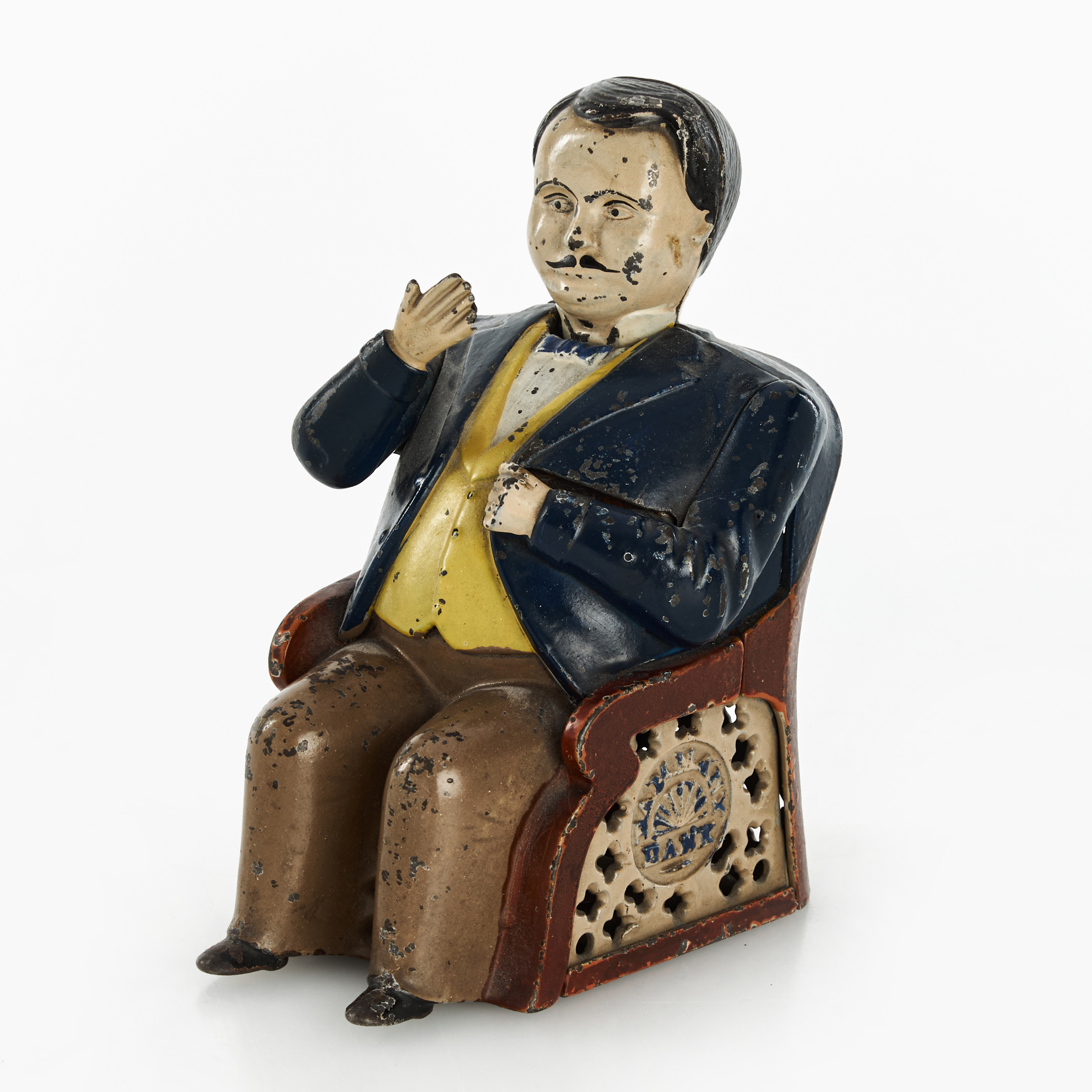 SPARBÖSSA, "Tammany Bank", lackerat gjutjärn, J. & E. Stevens Co., USA, omkring 1800-talets slut.