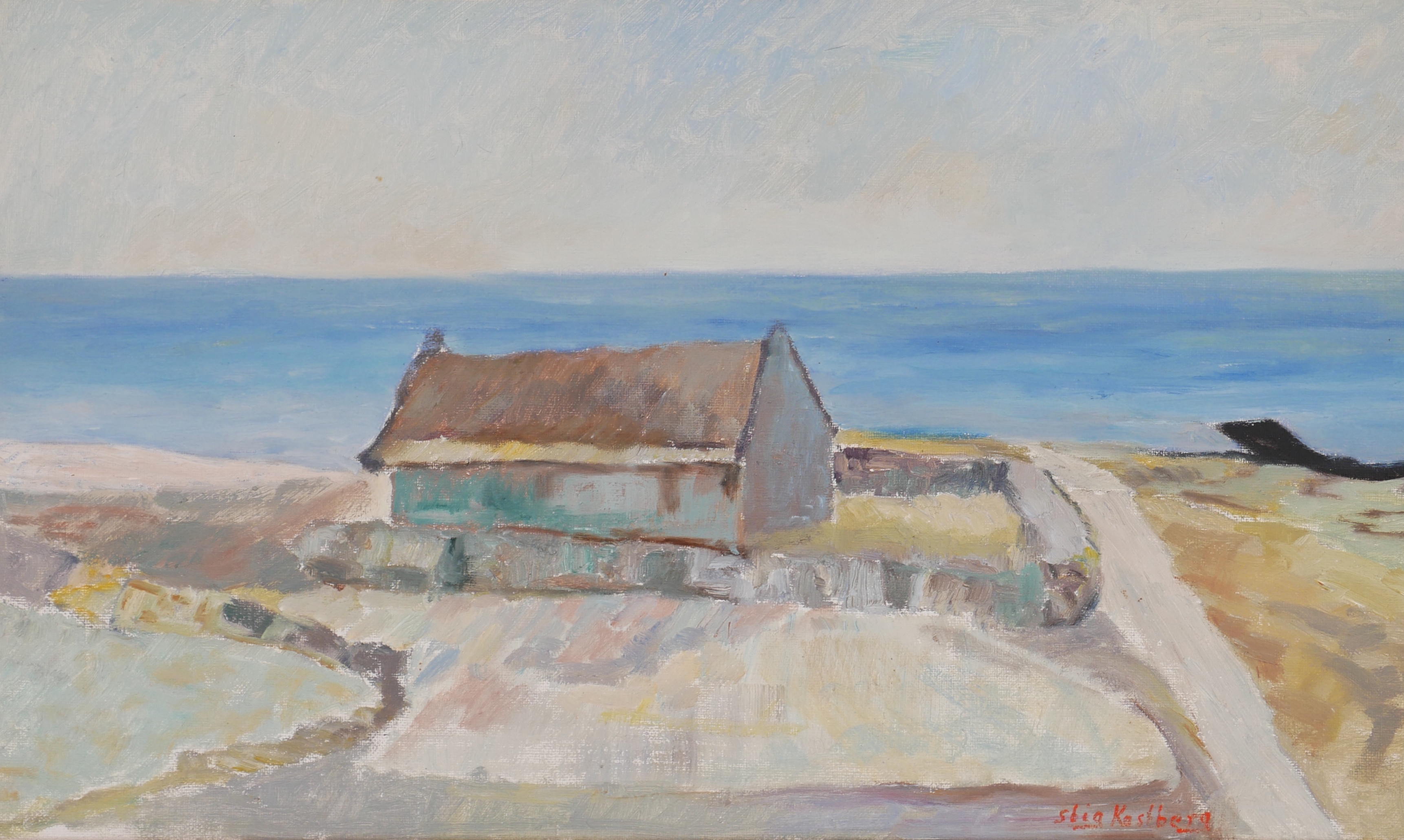 STIG KASTBERG. "Bruddestad Öland", olja på duk, signerad Stig Kastberg.