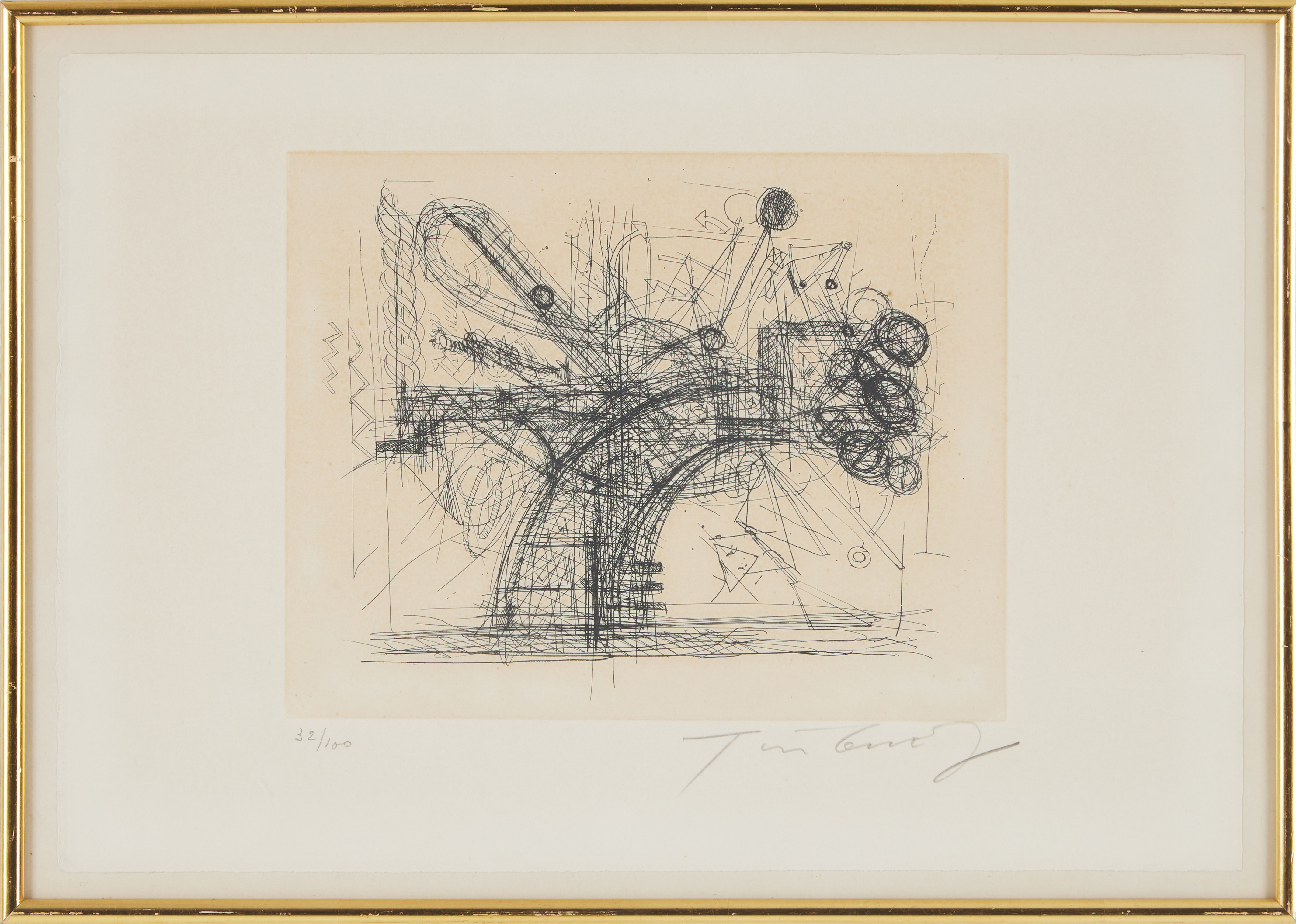 JEAN TINGUELY (1925-1991). "Meta Chaos", etsning, 1973.