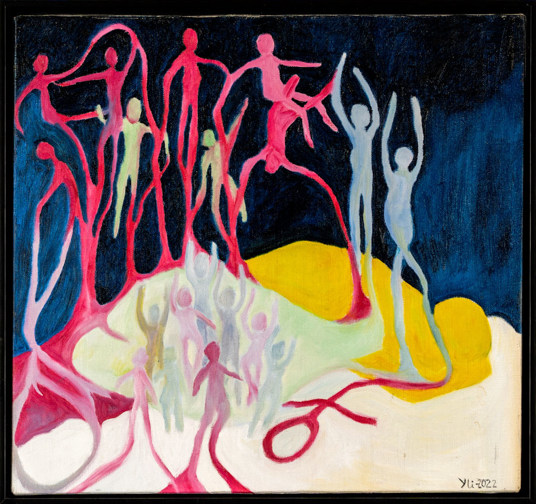 YVONNE LINDBLOM. Olja på duk "Livstrådar" Signerad och Numrerad 2022.