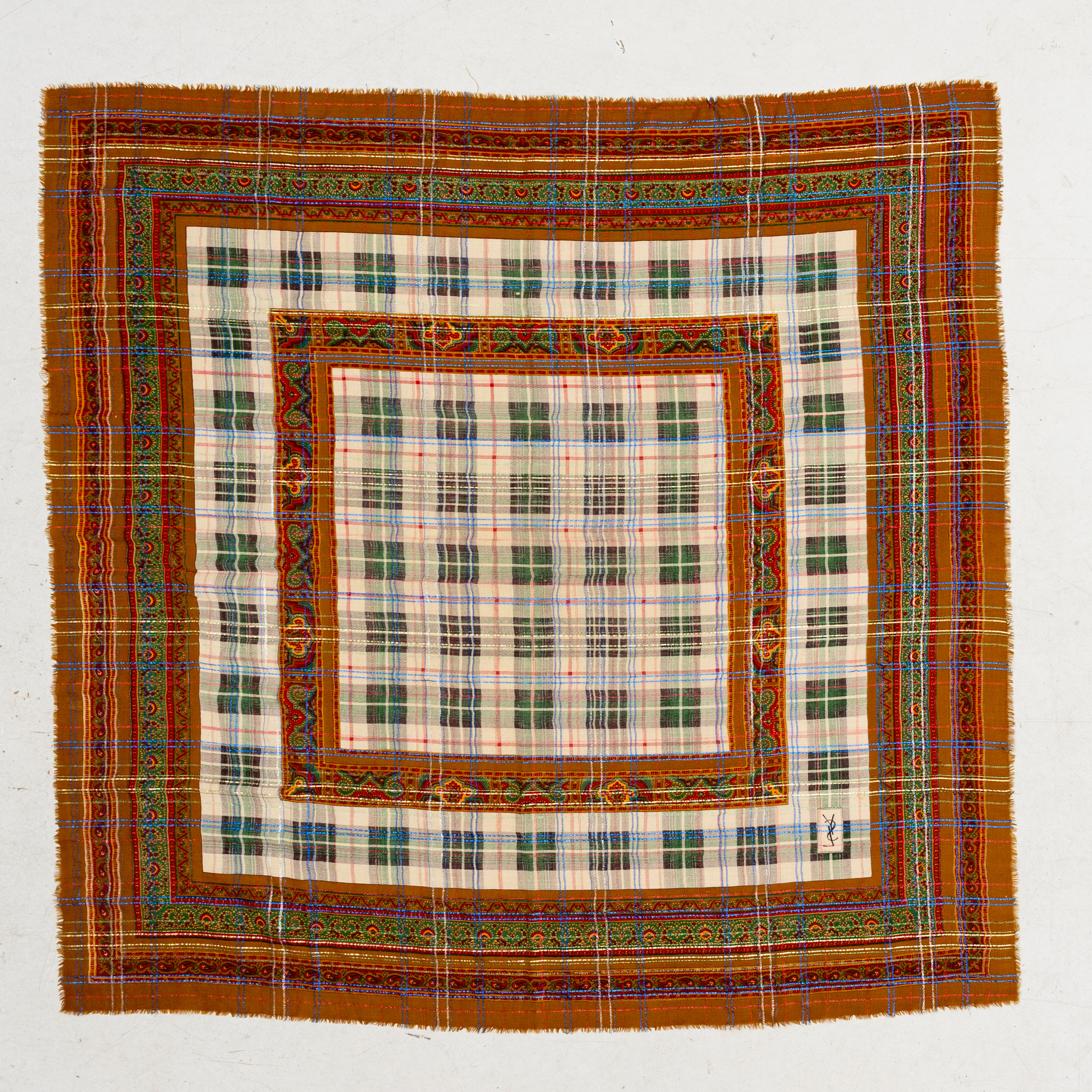 YVES SAINT LAURENT. Scarf, bomull, Paris, Frankrike, 1980-tal.