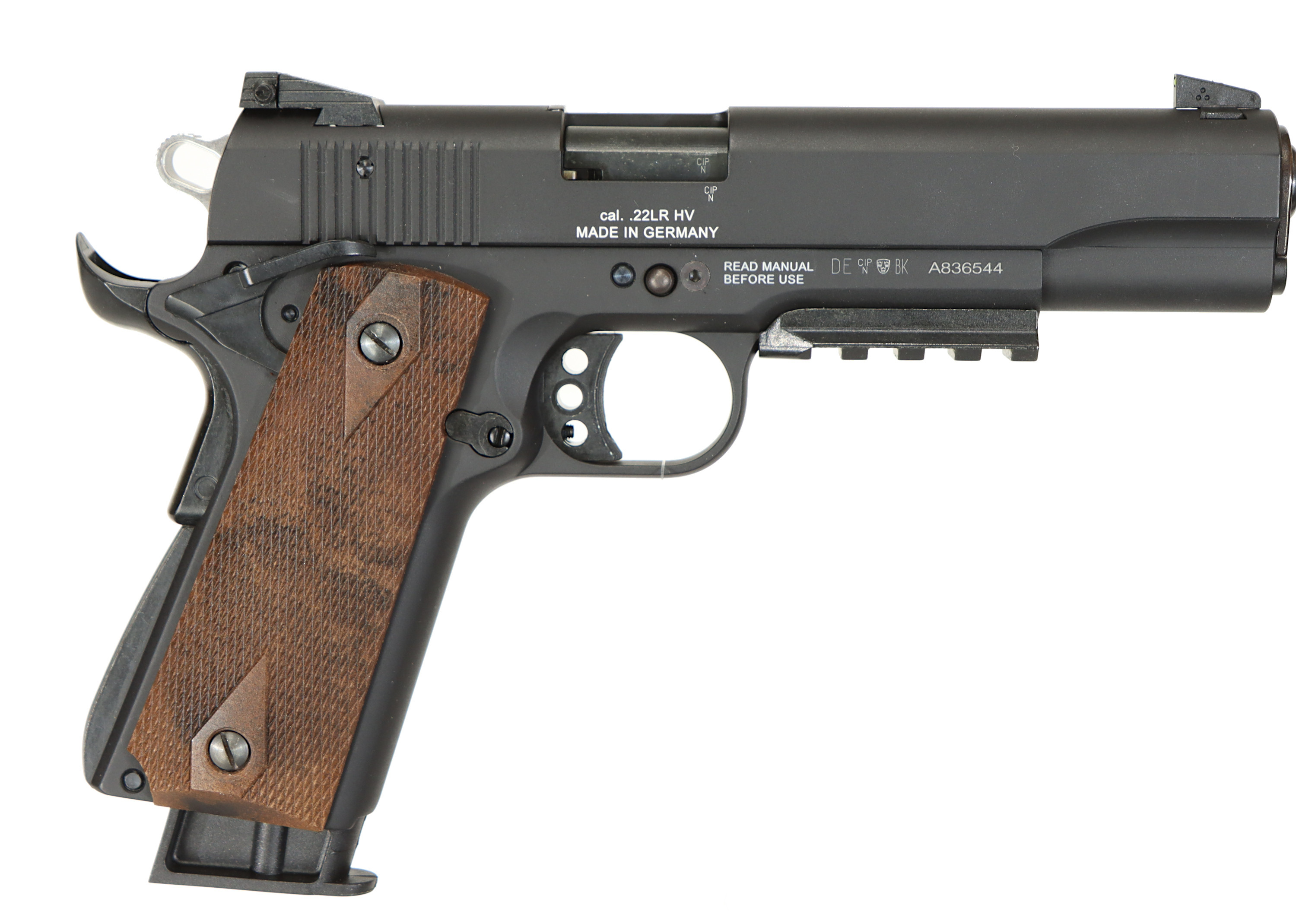 PISTOL, Halvautomat, fabrikat GSG, modell 1911 Target, kaliber .22lr, tillv.nr A836544, se-nr SE3251722.