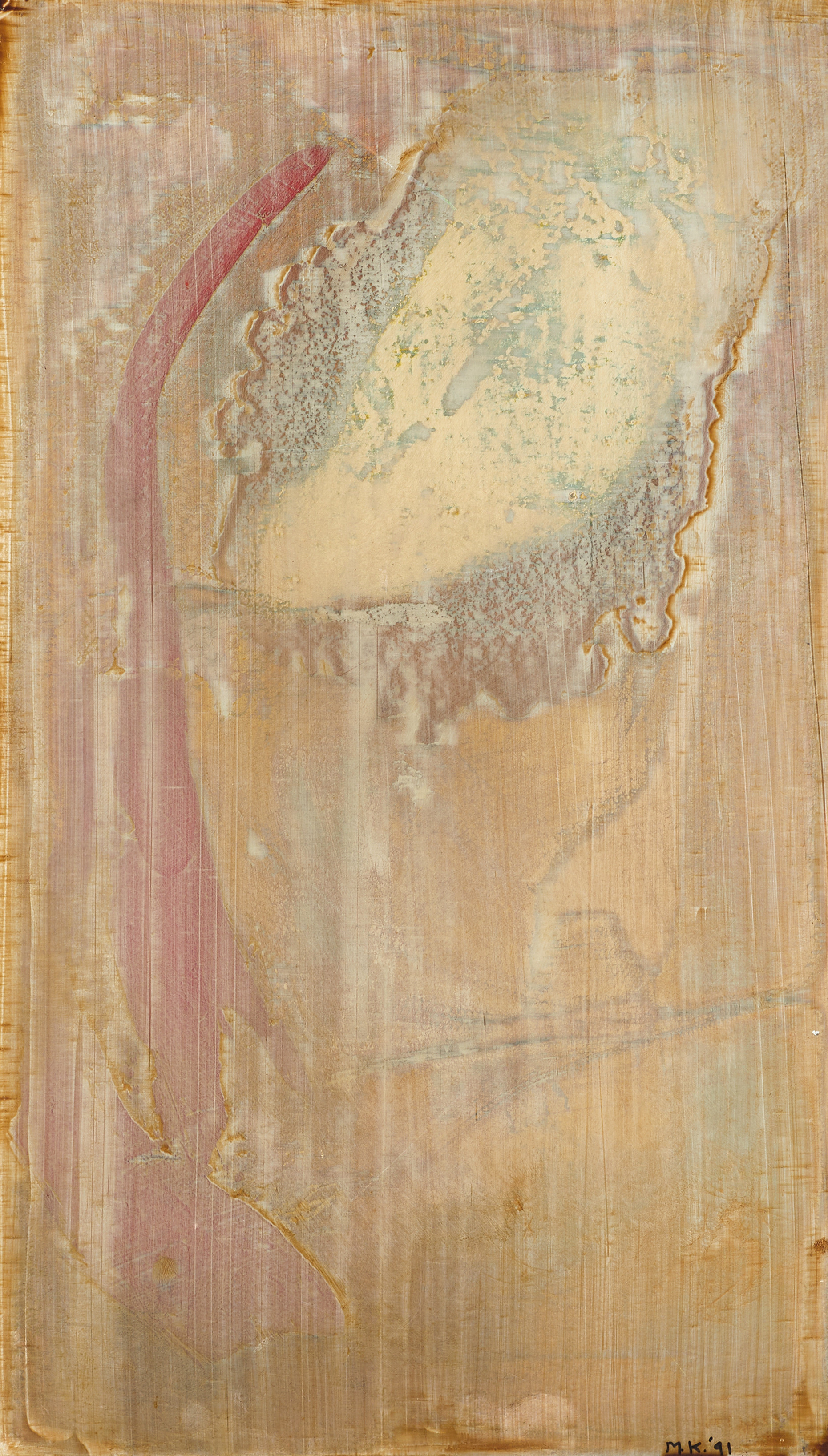 MICHAEL KESSLER. "Roman enigma VI", signerad och daterad M.K. -91, olja på pannå.