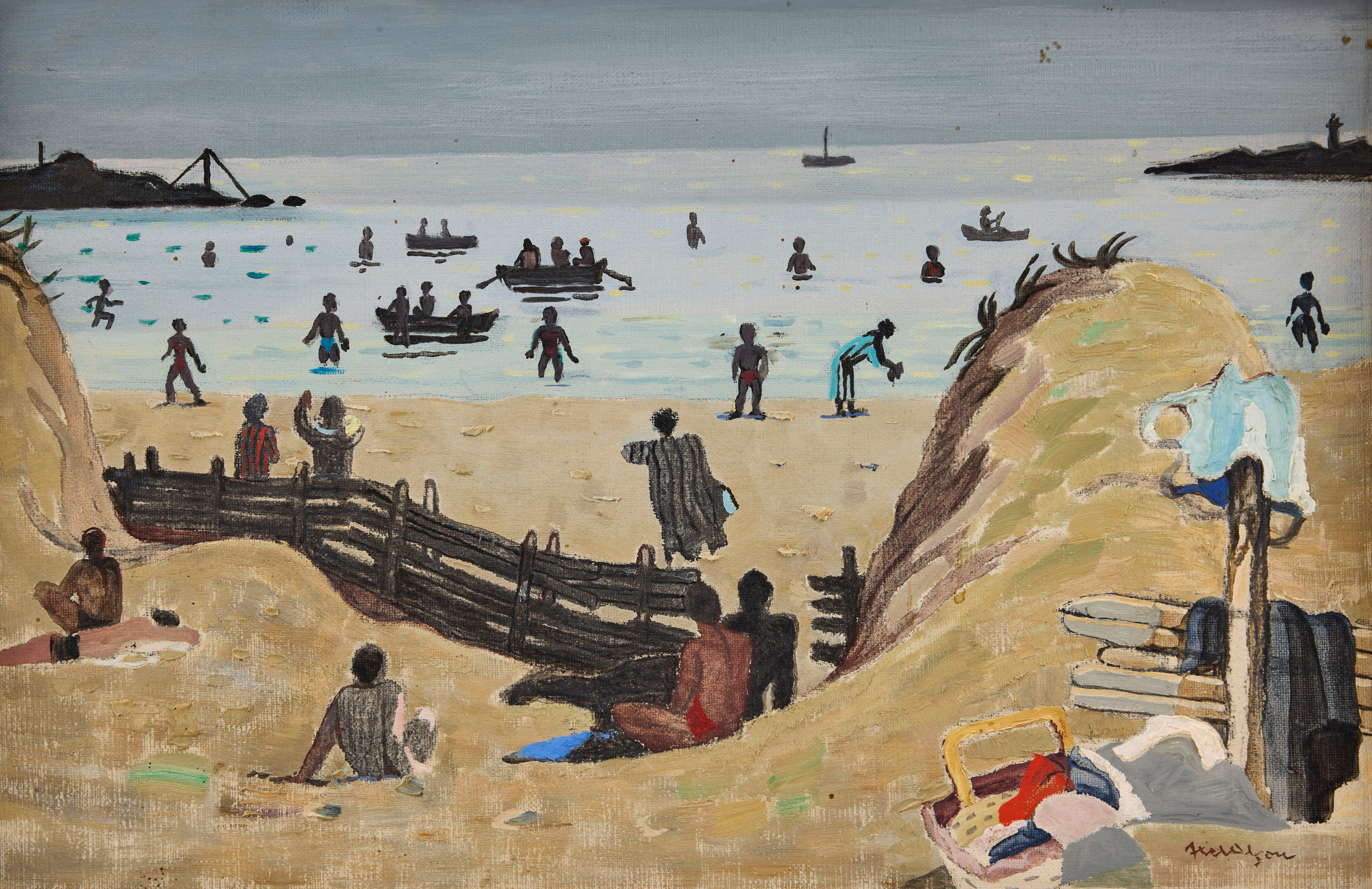 AXEL OLSON. "Solen går i moln (Tylösand)".