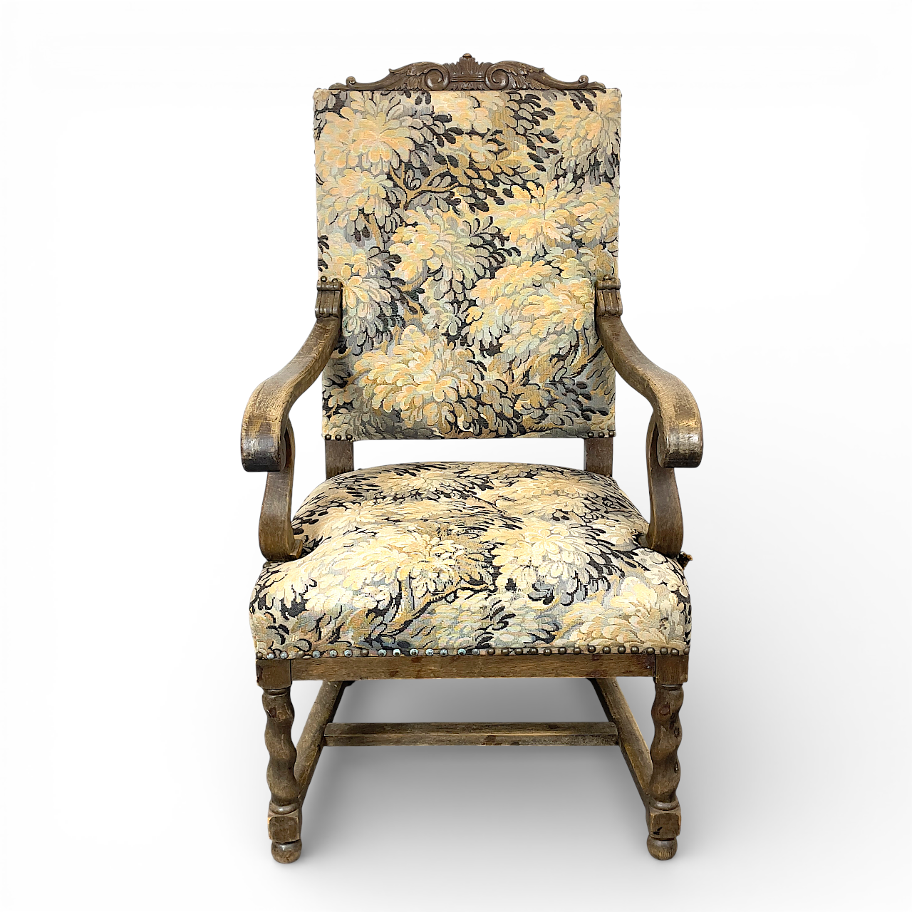 KARMSTOL. Barockstil, ek, 1900-talets första hälft.