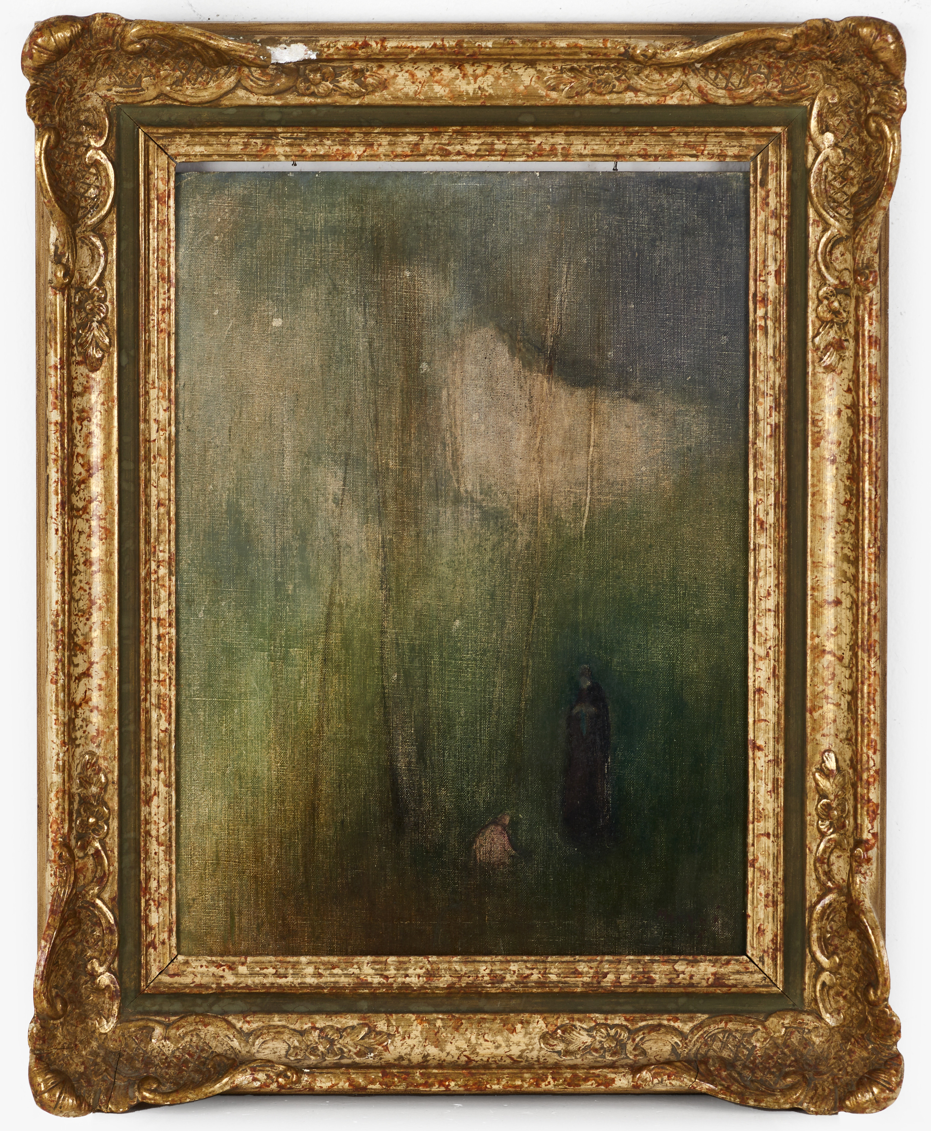 ELVI MAARNI (FINLAND, 1907-2006). Figurer i landskap, signerad och daterad Maarni 45, olja, duk på pannå.