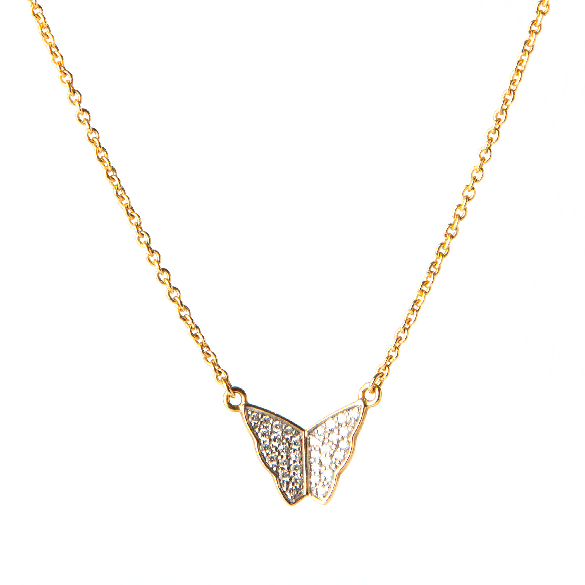 EFVA ATTLING, collier, "Little Miss Butterfly", 18K guld med briljantslipade diamanter, totalt 0.16 ct.