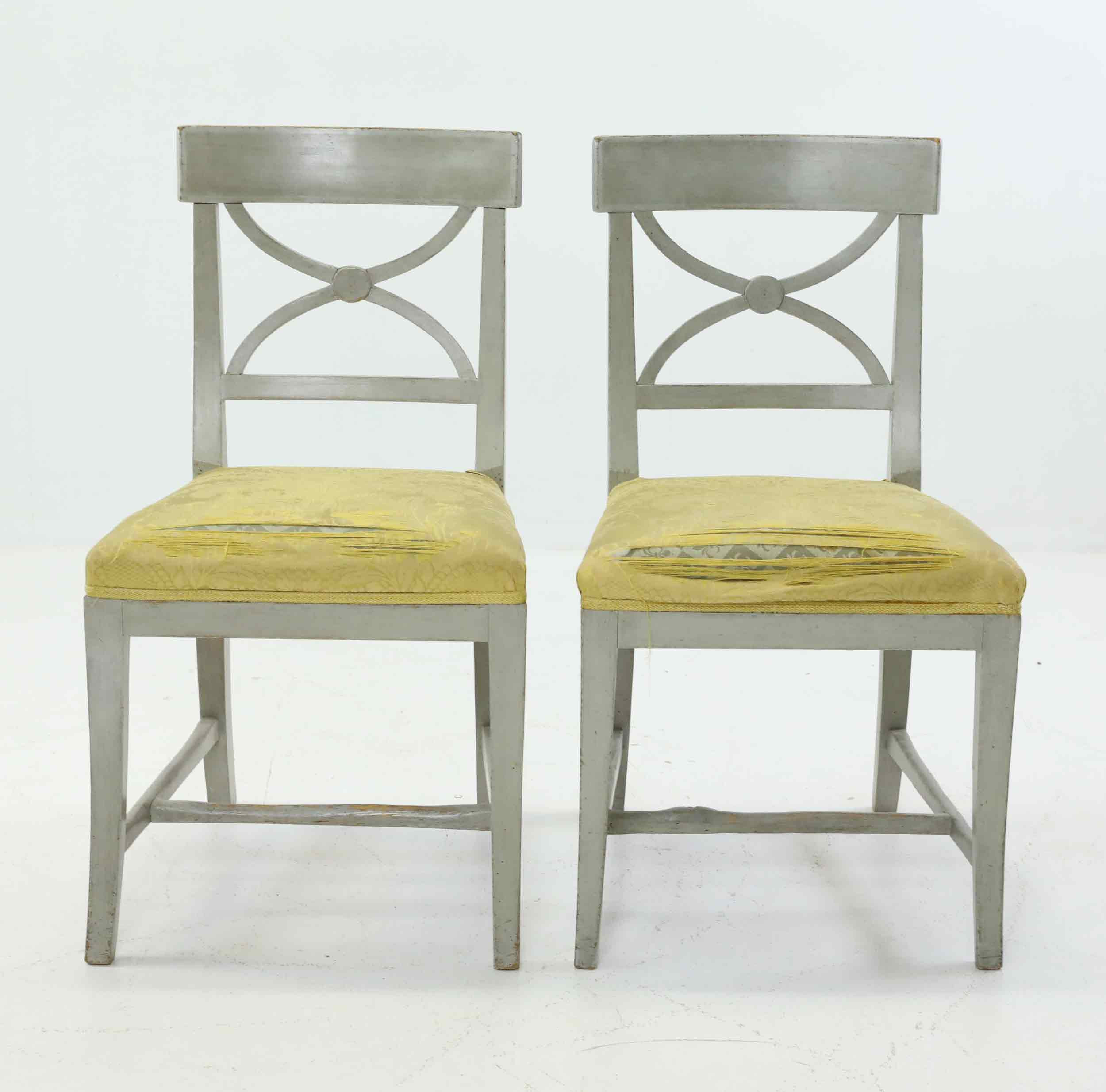 ANDERS HELLMAN (MÄSTARE I STOCKHOLM 1793-1825). stolar, ett par, Sengustavianska, 1800-tal.